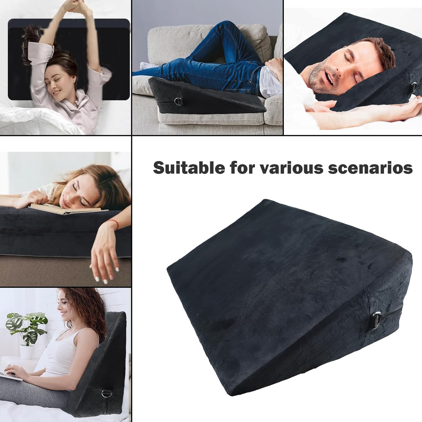 BDSM Sex Toys Set – 24" Sex Pillow with Adjustable Straps, Bondage Position Cushion for Deep Penetration, Multifunctional Foam Support Sex Furniture for Couples, Adult Toy for Men Women