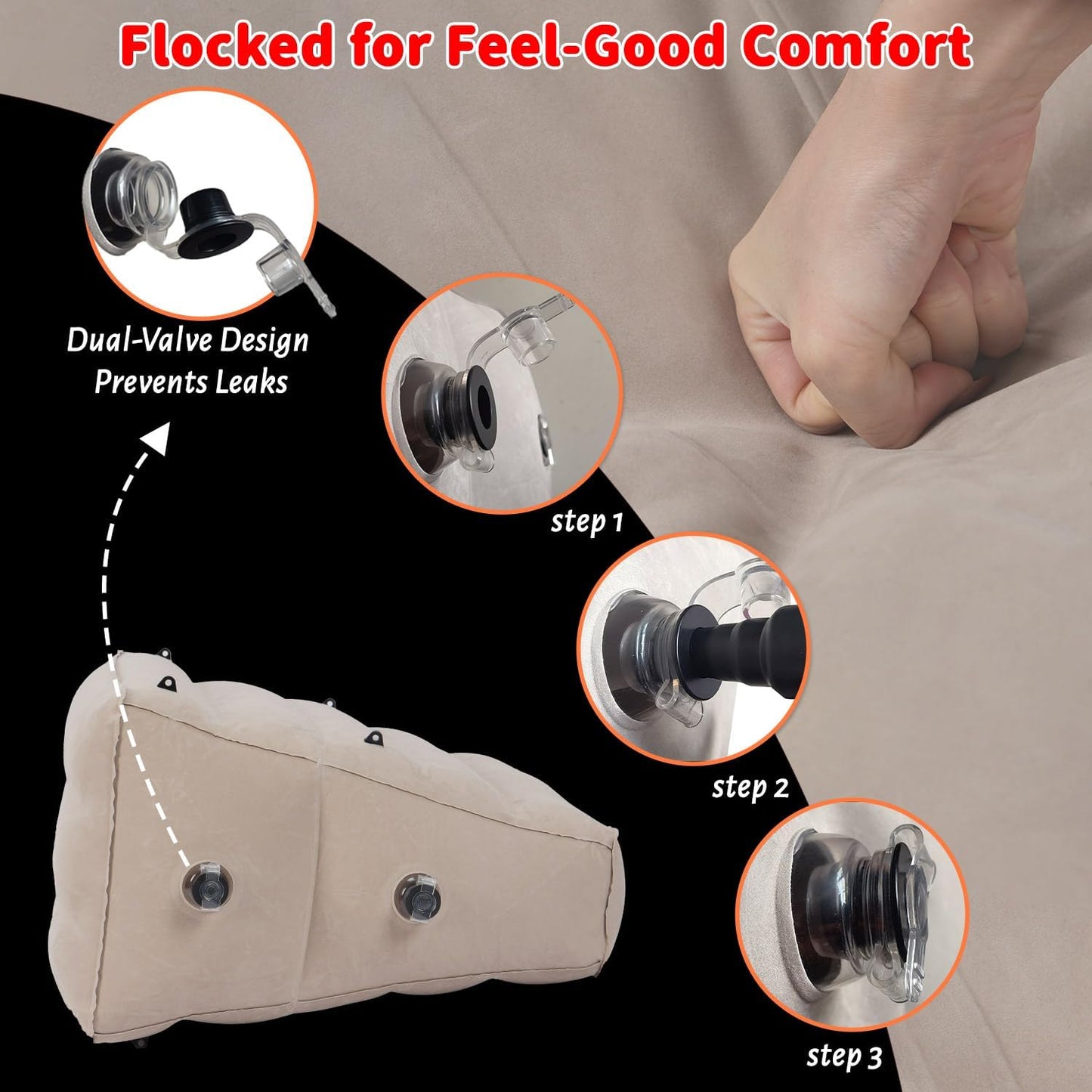 Dildo Mount Sex Pillow for Women, Bondage Sex Chair with Handcuffs for BDSM Games, Inflatable Sex Ramp Cushion for Couples Pleasure