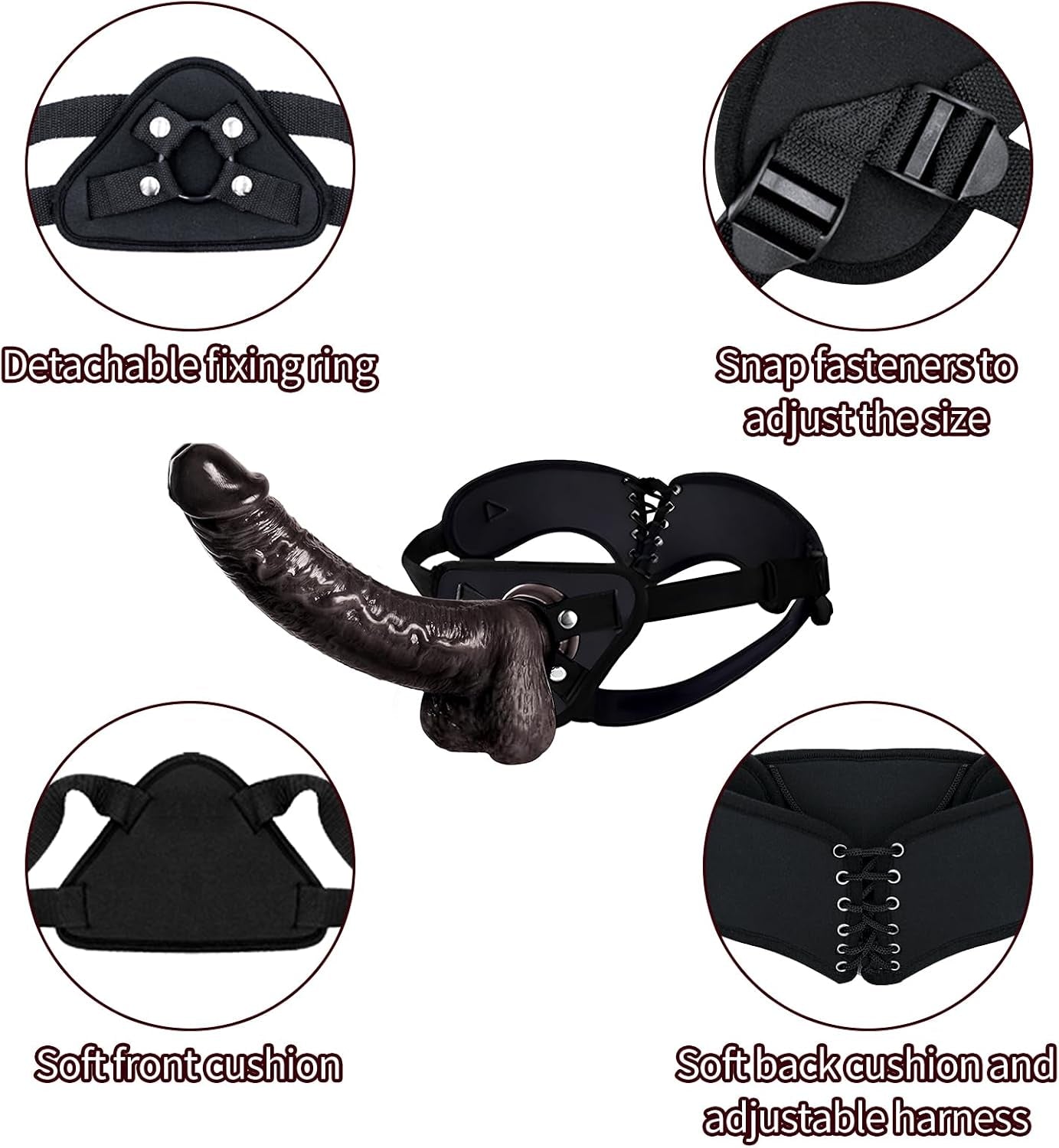 CurveConfidence Realistic 7.6" Strap-On Dildo | Suction Cup Harness