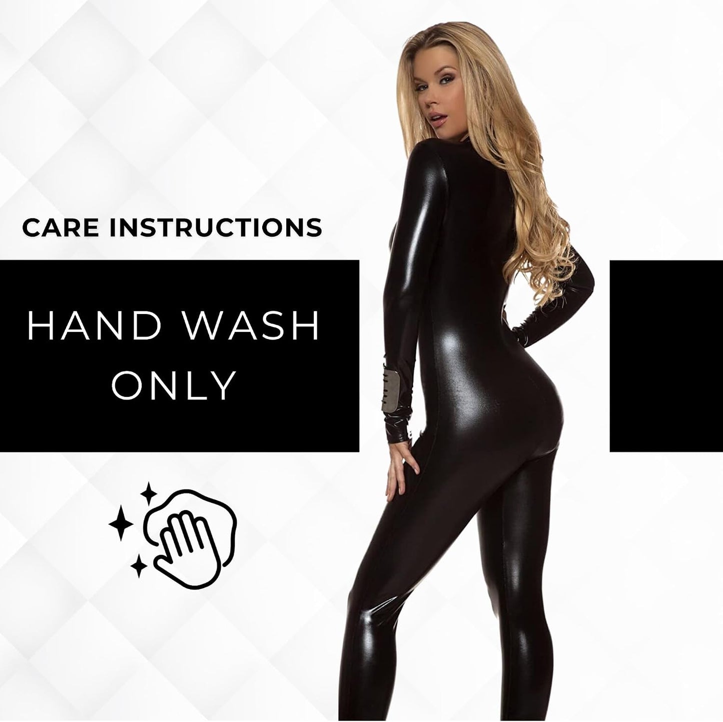 NightSheen Metallic Zip-Front Wet-Look Catsuit