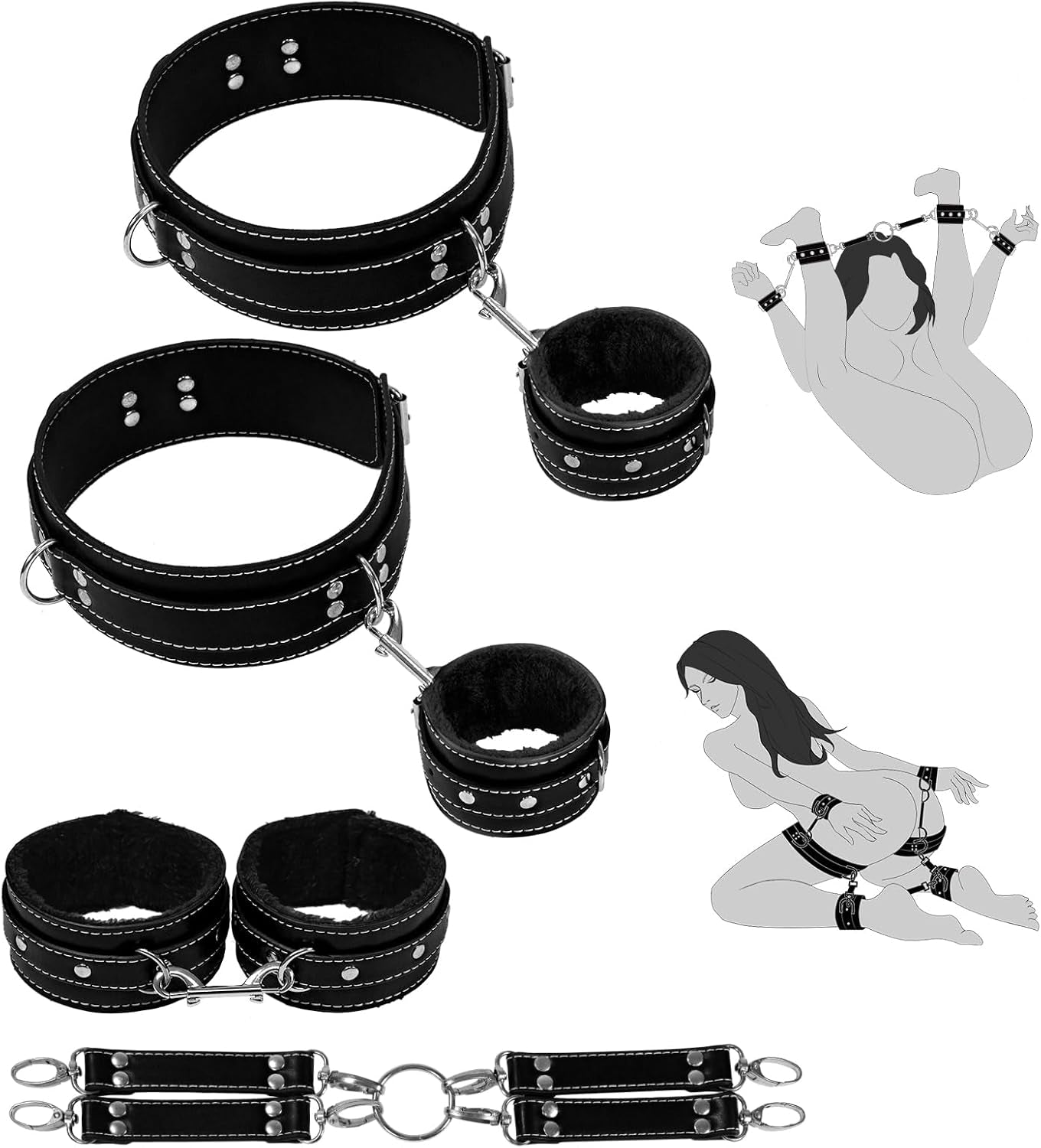 SubmissionSuite 4-Piece BDSM Bondage Restraint Kit for Couples