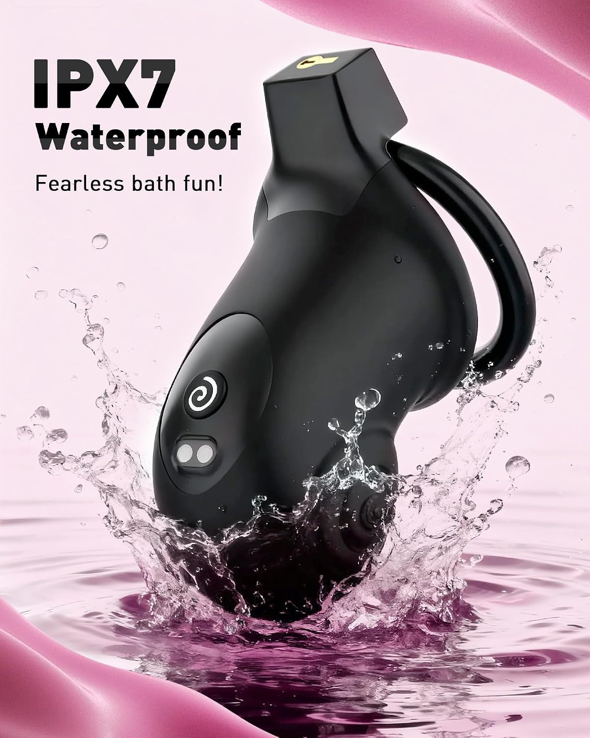 DarkKeeper App-Controlled Vibrating BDSM Chastity Cage with 4 Rings