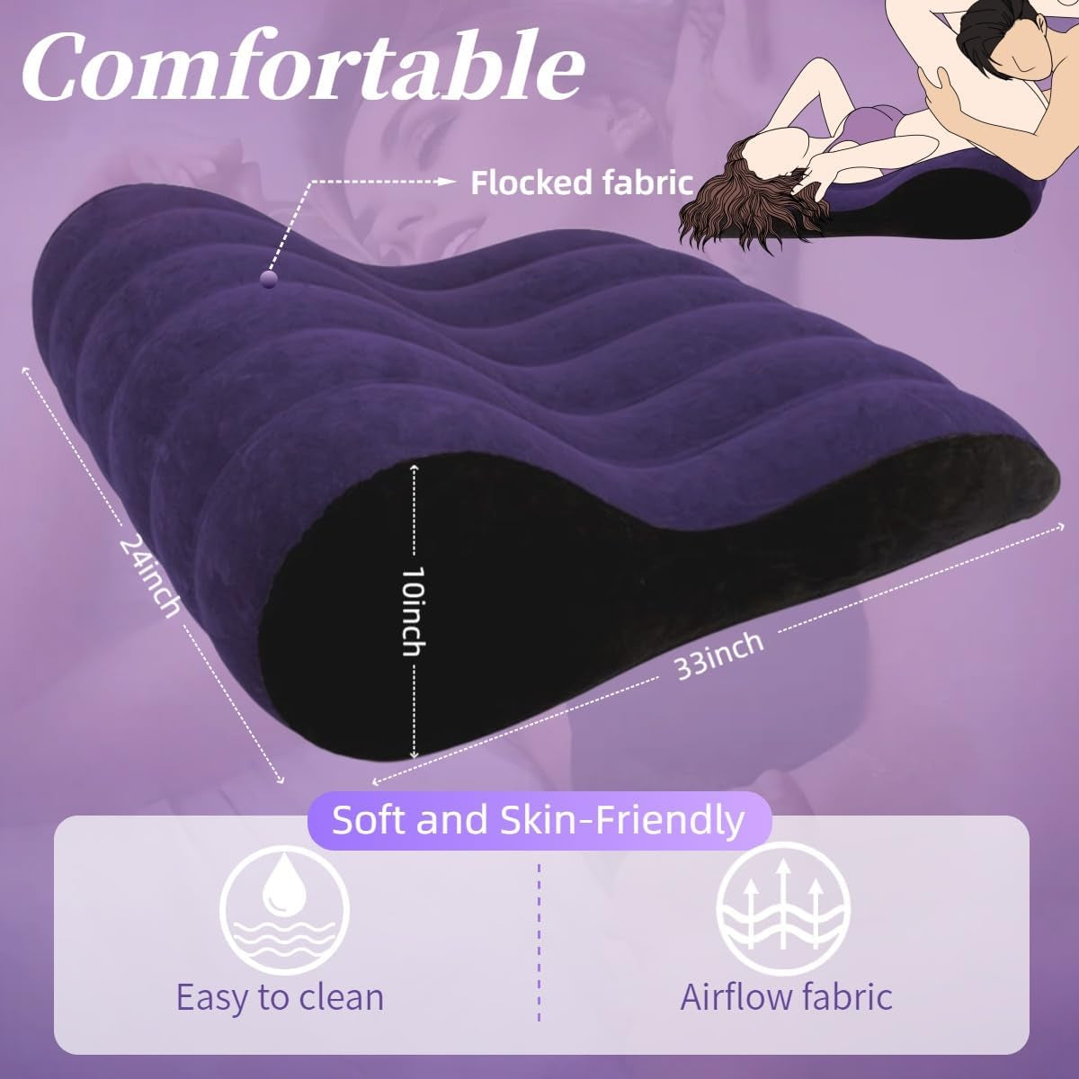 Sex Sofa Sex Furniture Cushion Inflatable Sex Pillow Bondage Sex Toys for Deeper Position Support for Adult Women Men