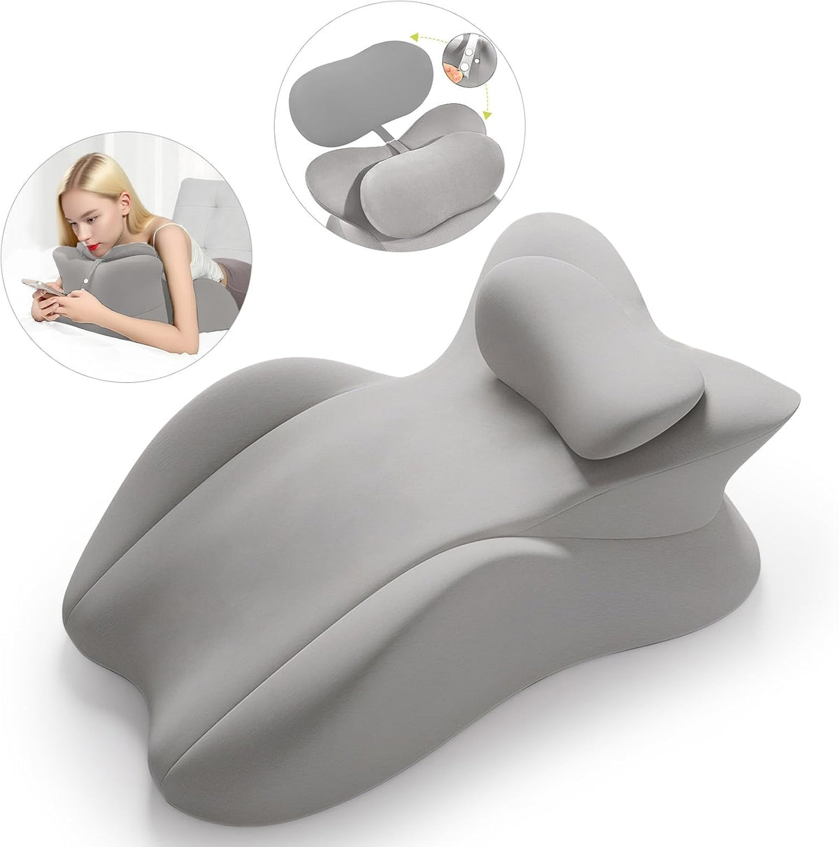 DuskRise Memory Foam Sex Wedge Pillow with Removable Neck Pillow