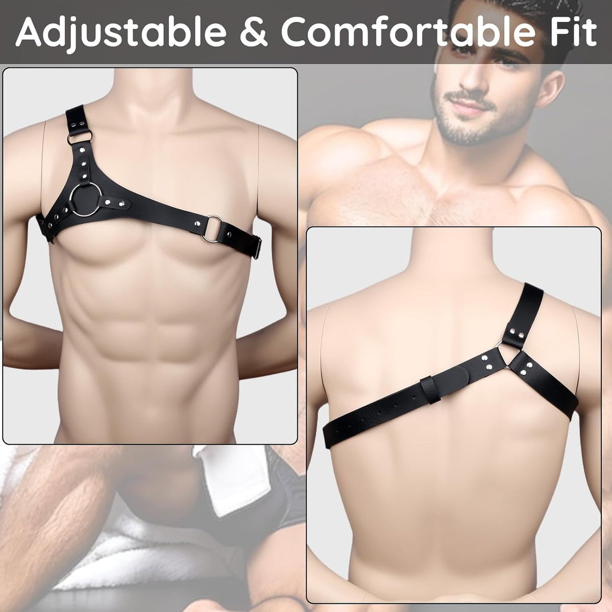 CleanCut Men's Leather Chest Harness | BDSM Body Harness