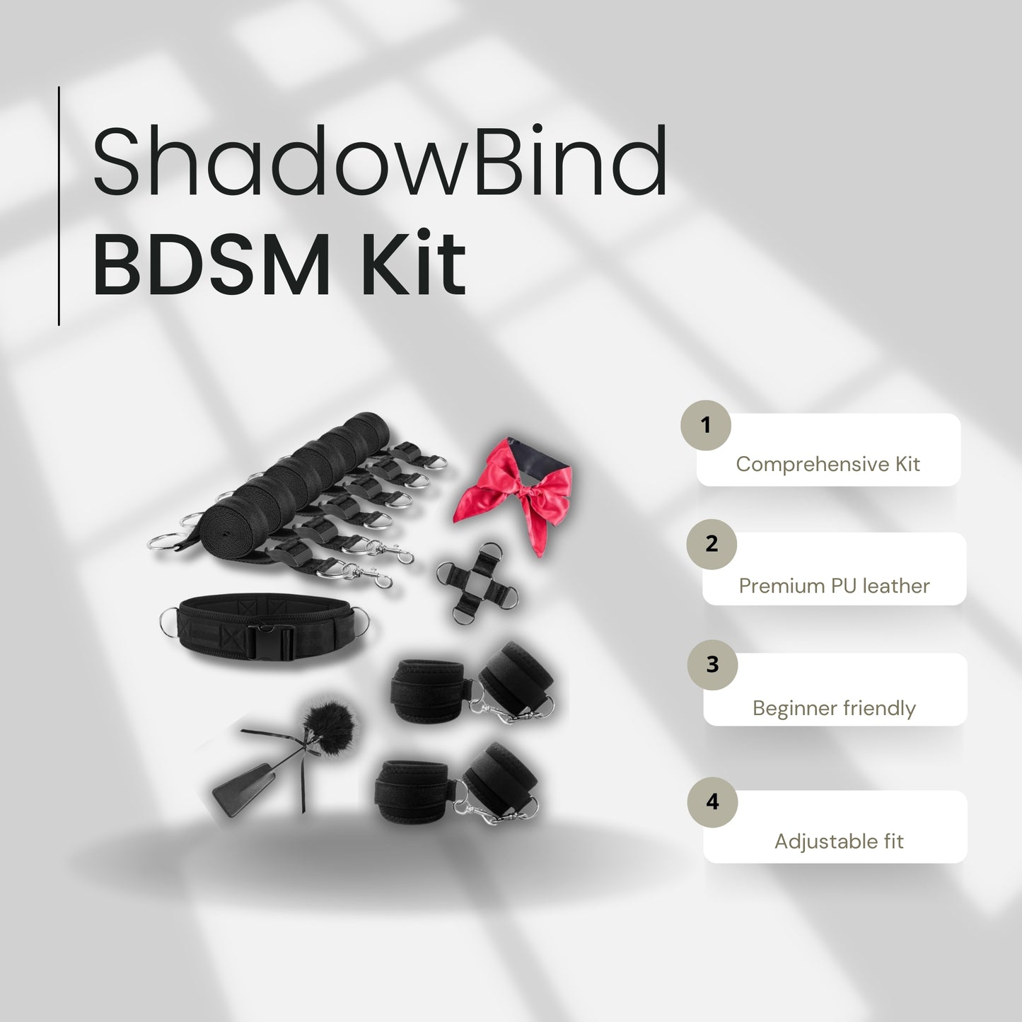 ShadowBind 6-Strap Bed Restraint & Sling Kit