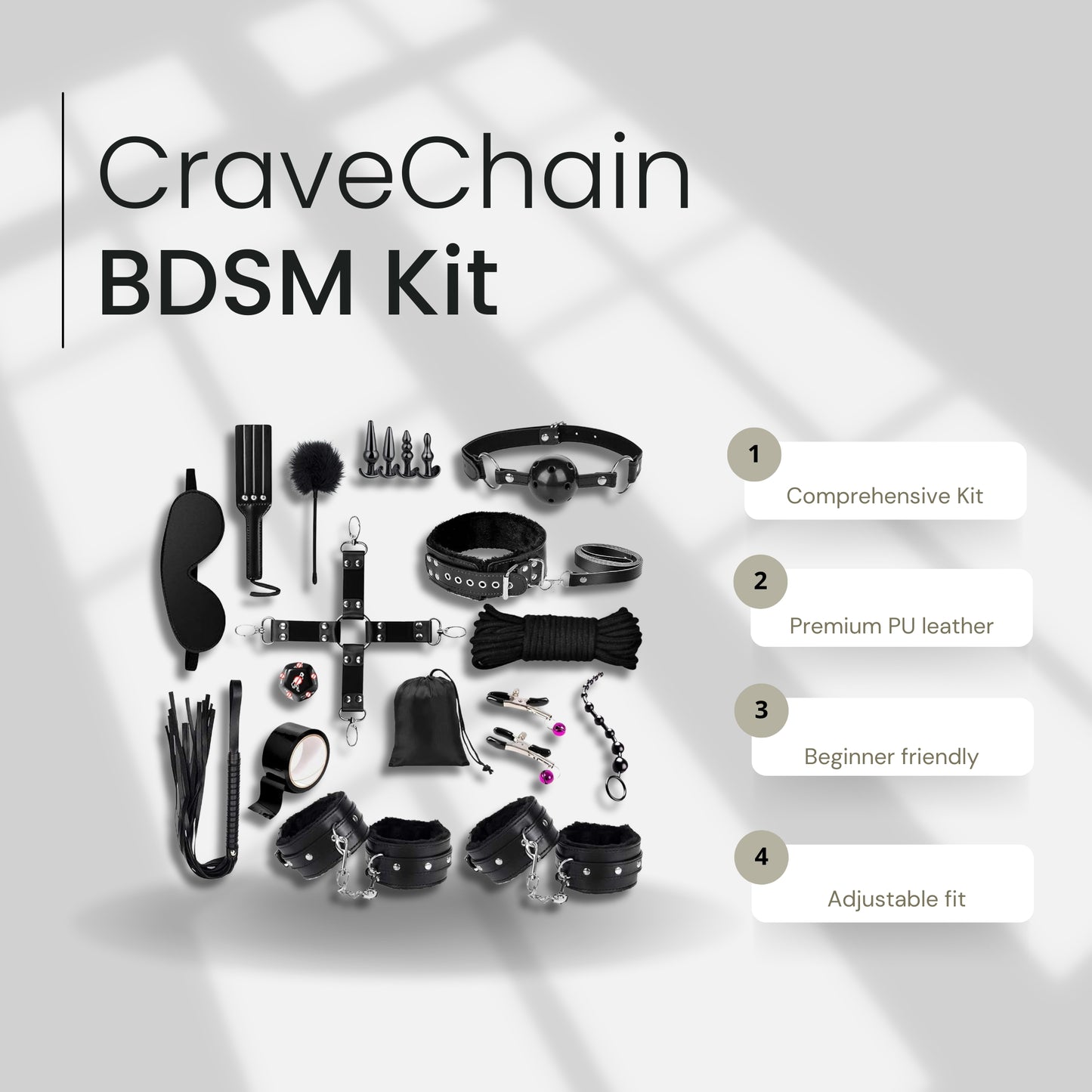 CraveChain 23-Piece BDSM Restraint Kit