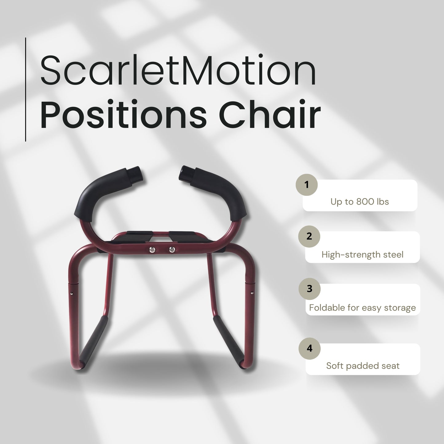 ScarletMotion Large Sex Position Enhancer Chair with Handrail