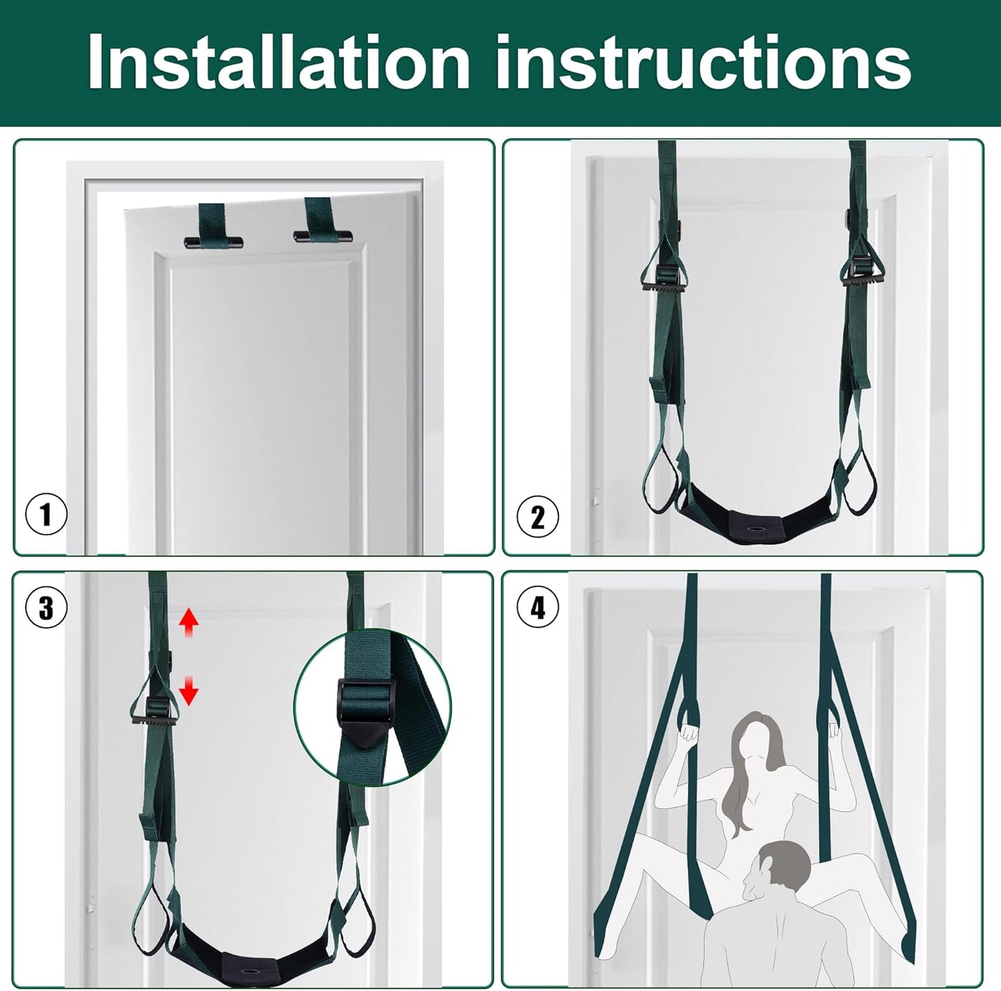 BDSM Door Sex Swing Adult Sex Toys for Couples. Adult Toys for Couple 2 in 1 Door Sex Swing & Thigh Sling with Adjustable Straps,Bondage Couple Toys with Dildo and Leather Plush Cushion