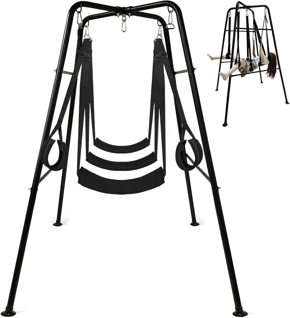 NightCradle Freestanding Sex Swing Stand with Adjustable Padded Sling