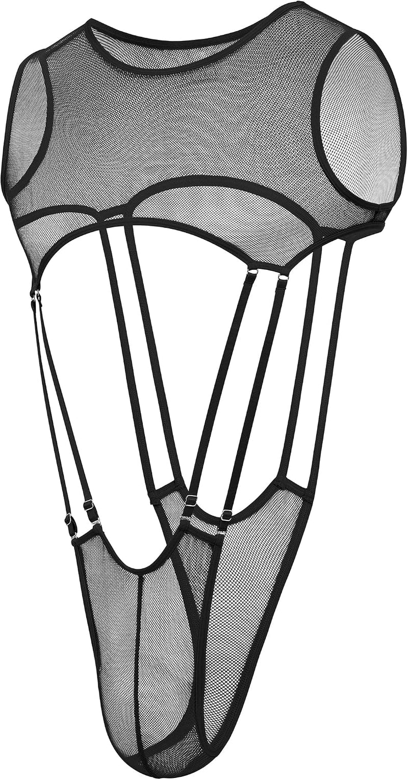 DuskSnare Men's SM Play Fishnet Bodysuit & Thong