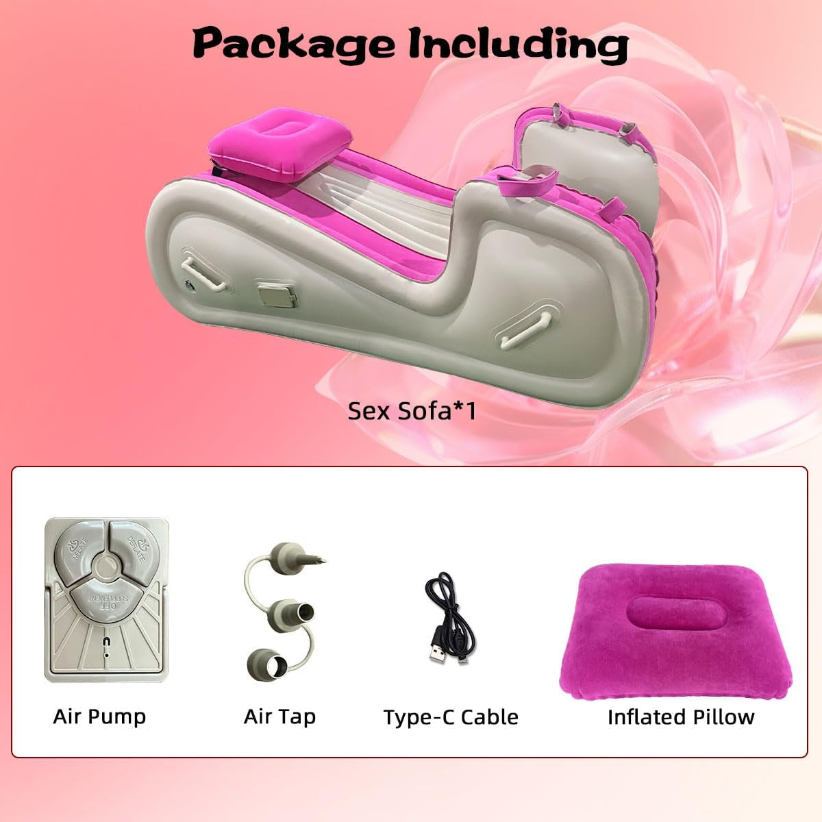 Inflatable Sex Furniture, Sex Sofa Bed for BDSM G Spot Position Aid Inflatable Sex Chair with Pillow for Adult Games Sexual Pleasure Sex Toys for Couple Bedroom Garden Camping Party Christmas