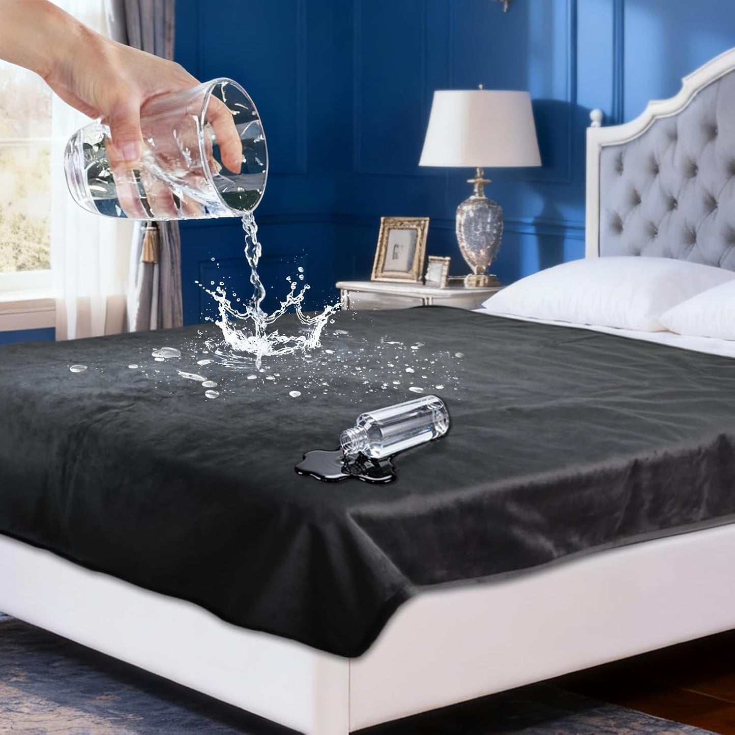 Waterproof Sex Blanket for Bed Intimacy, Queen Size 72 * 54 Inch 3 Layer Leakproof Mattress Protector Sex Mat for Adult, Reusable & Stainproof Throw Blanket Cover for Bed Couch Sofa Protection