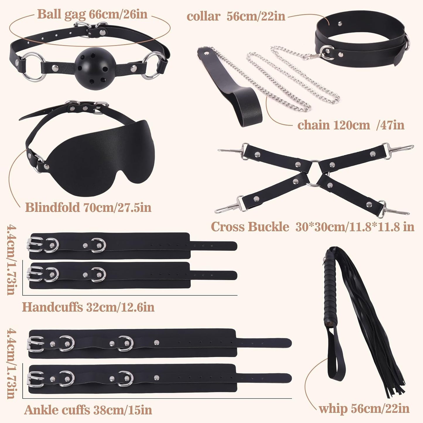 DarkDominion 11-Piece BDSM Bondage Kit