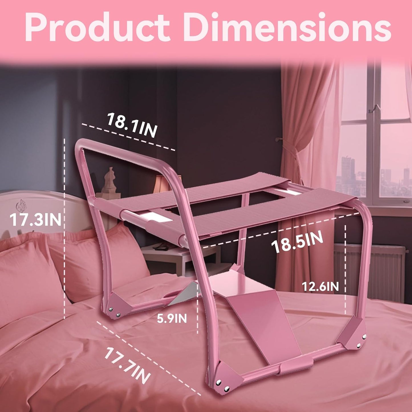 SilkReign Foldable Pink Sex Chair with Armrests