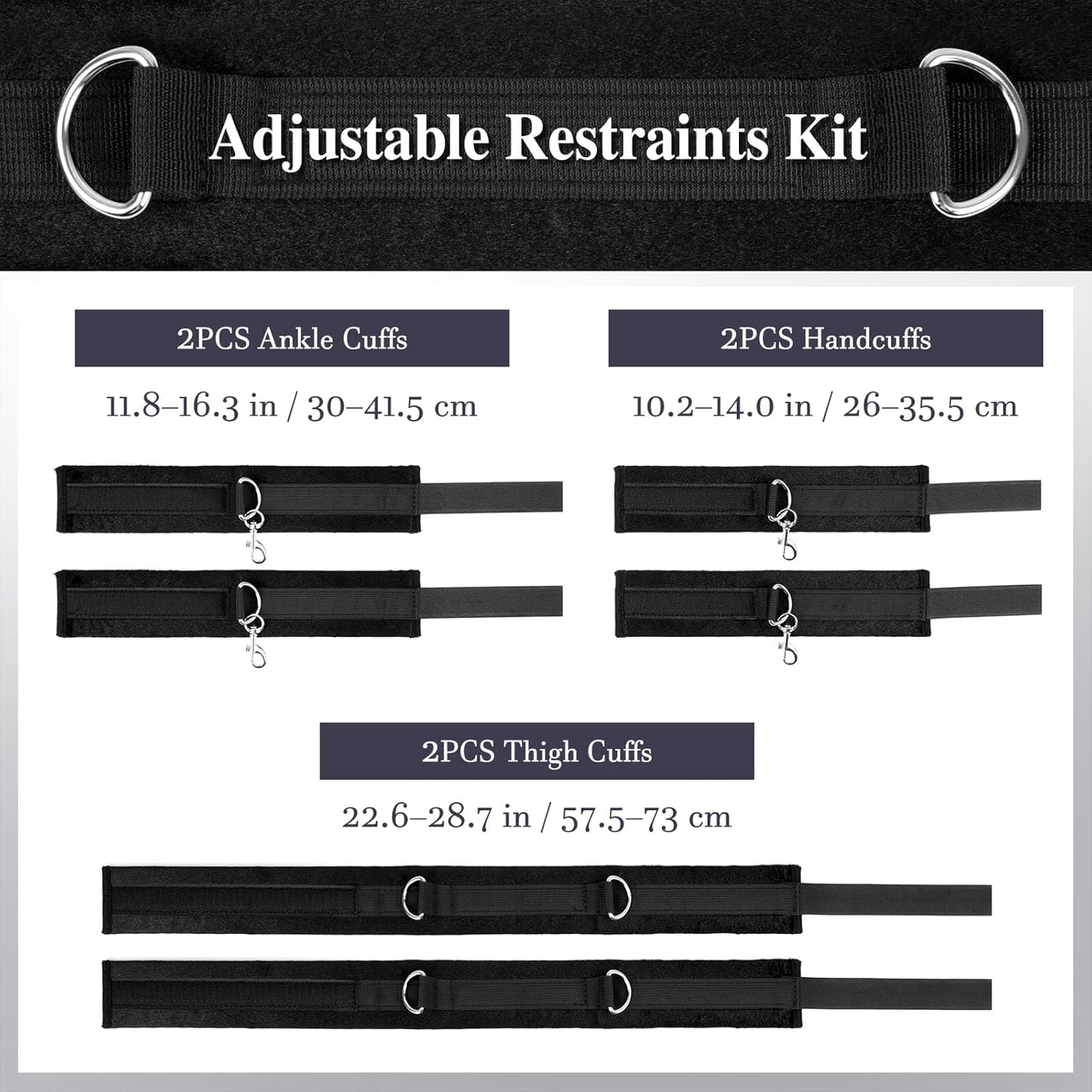 VelourBind Restraint Set – Wrist, Thigh & Ankle Cuffs