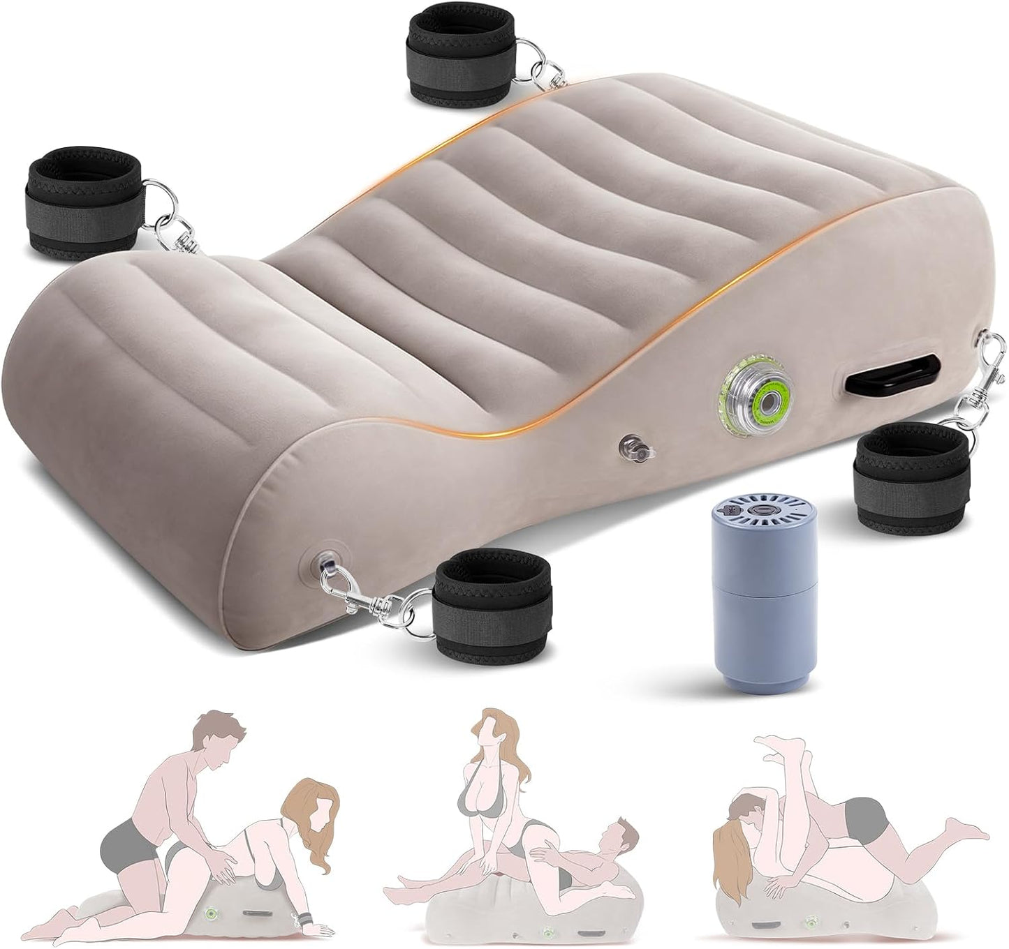 PerfectAngle Inflatable Sex Wedge with Bondage Cuffs