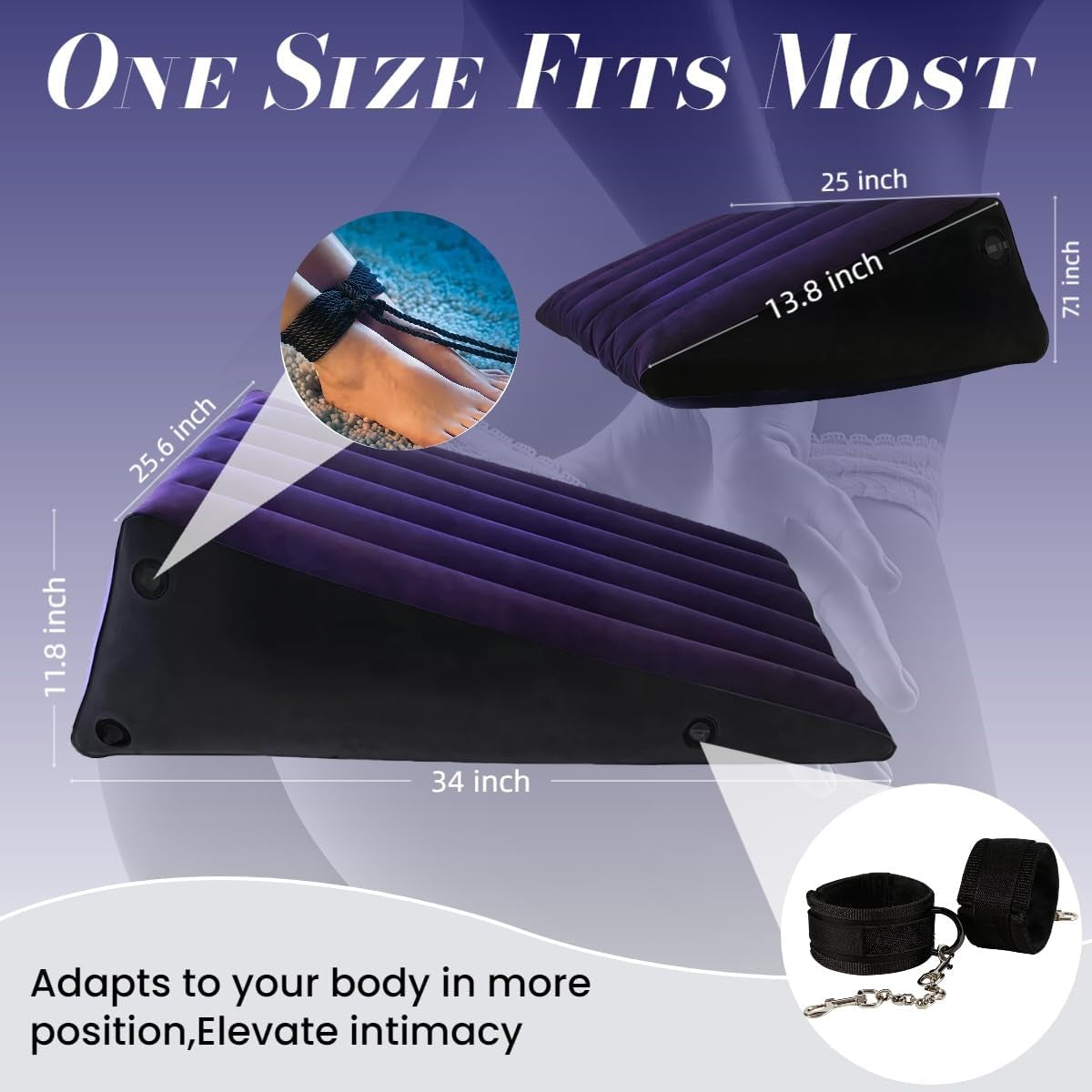 DualLift Sex Position Pillow Set with Cuffs