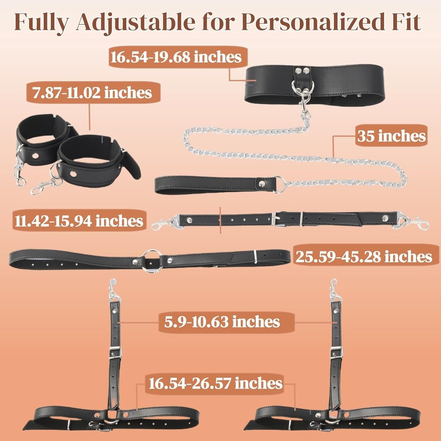 LeashLock BDSM Collar Restraint Harness Set