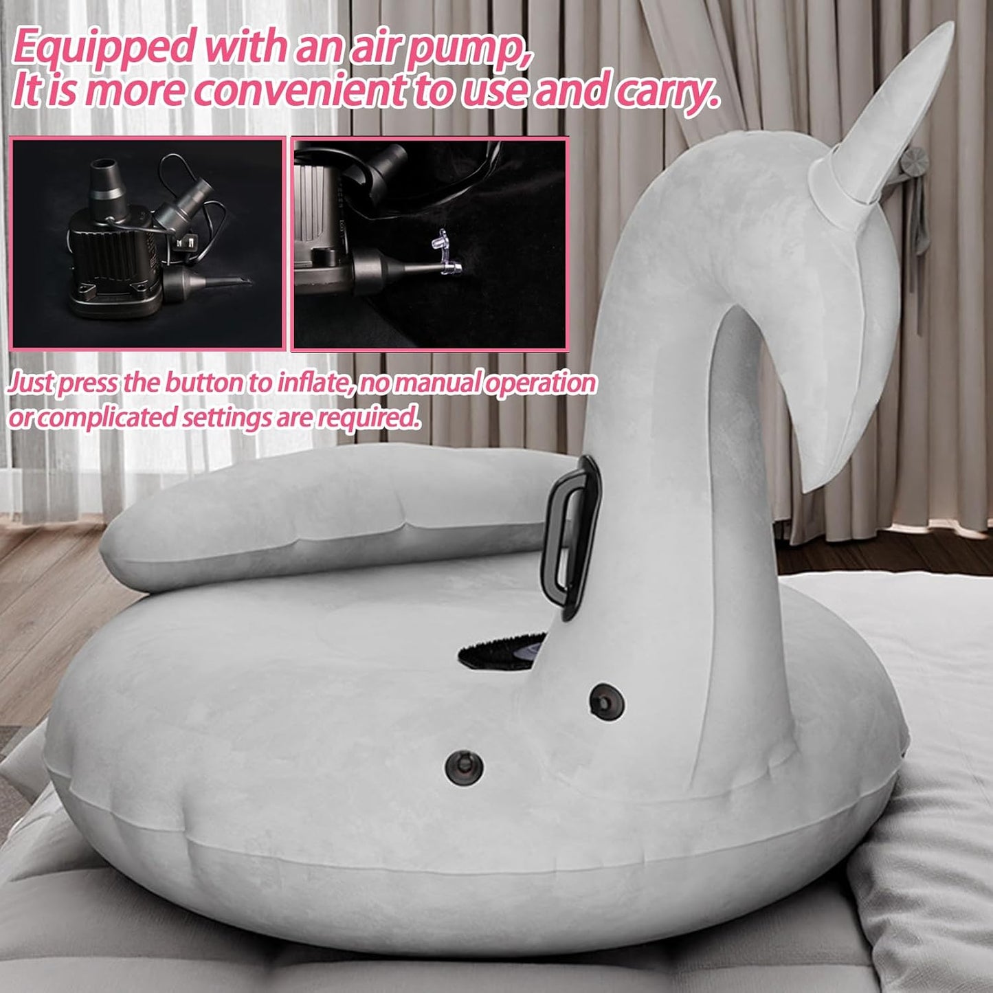Sex Position Aid Cushion, Unicorn Sex Sofa with Automatic Inflation Air Pump, Sex Bench, Inflatable Sex Furniture, SM Chair Dildo Mount Ramp Cushion Pillow Adult Sex Toys