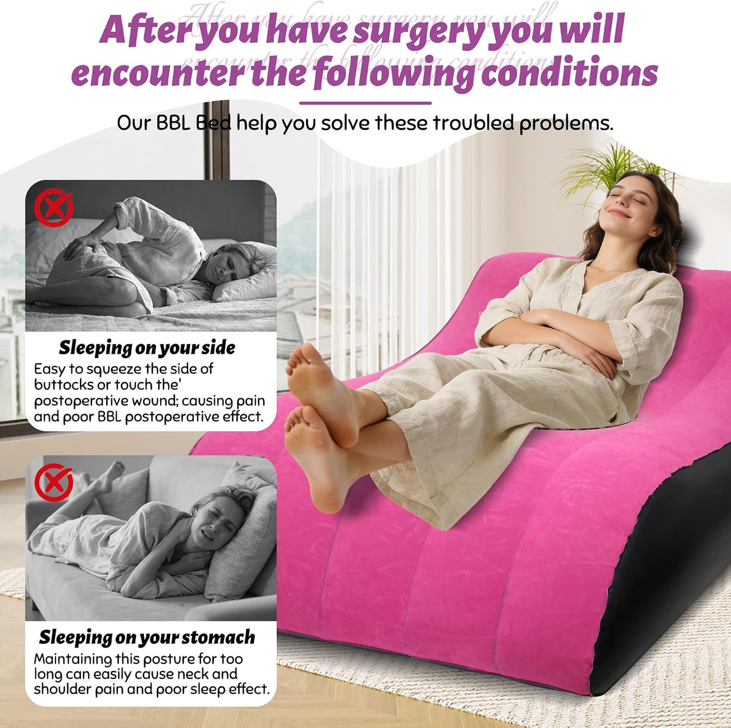 VelvetContour Inflatable Sex Sofa & BBL Recovery Bed