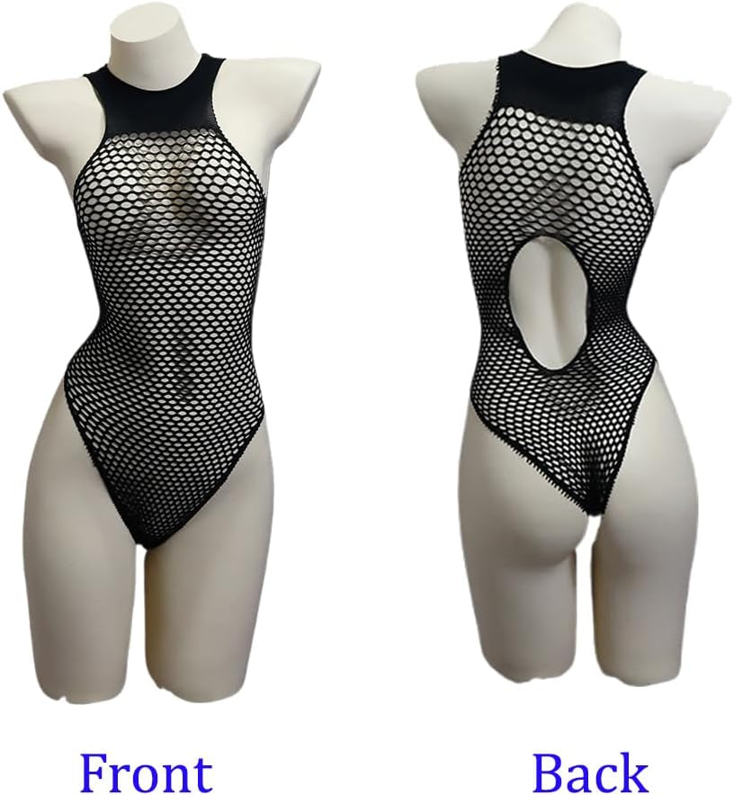 NightSnare Men's SM Play Sheer Fishnet Bodysuit