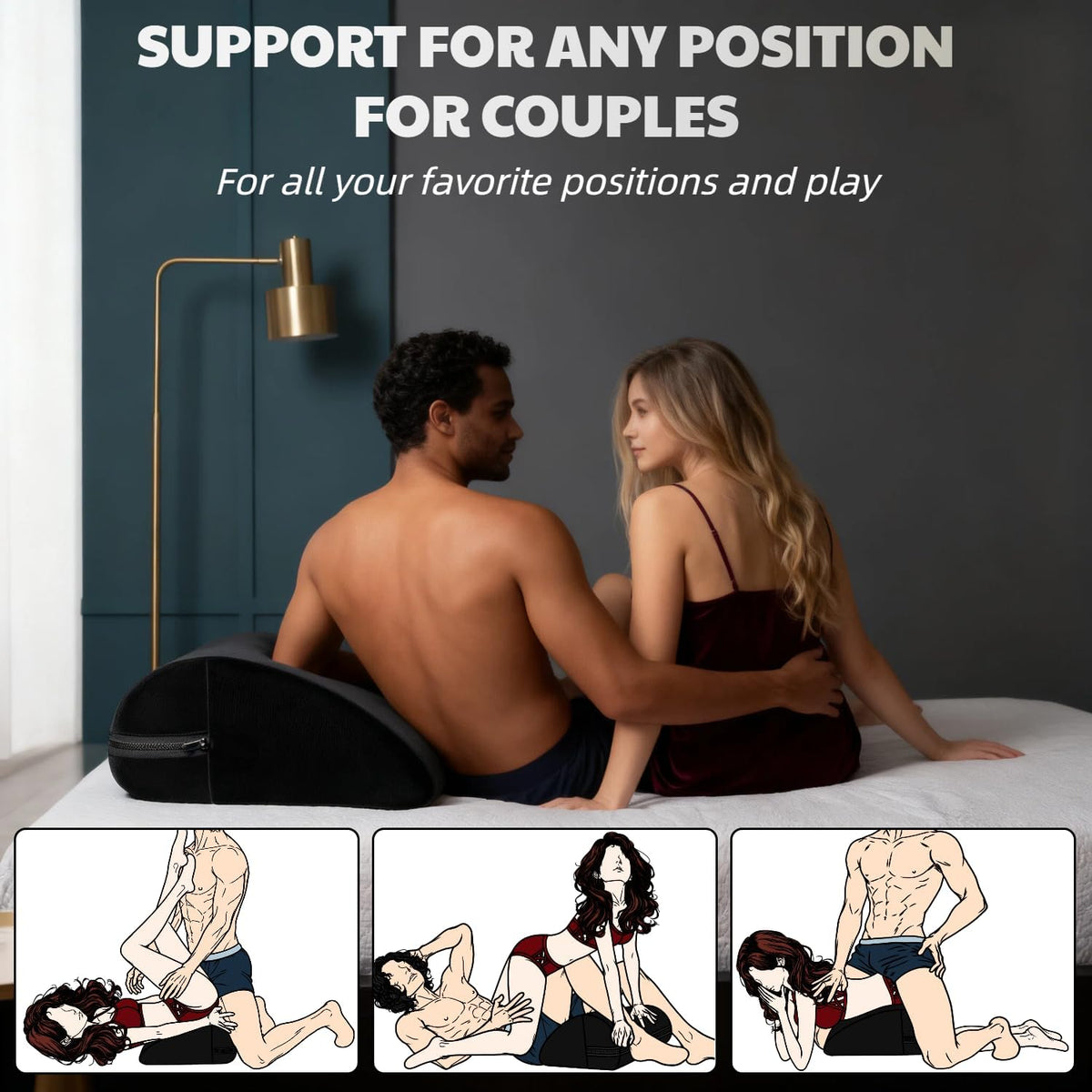 NightArch Premium Memory Foam Sex Position Pillow for Couples