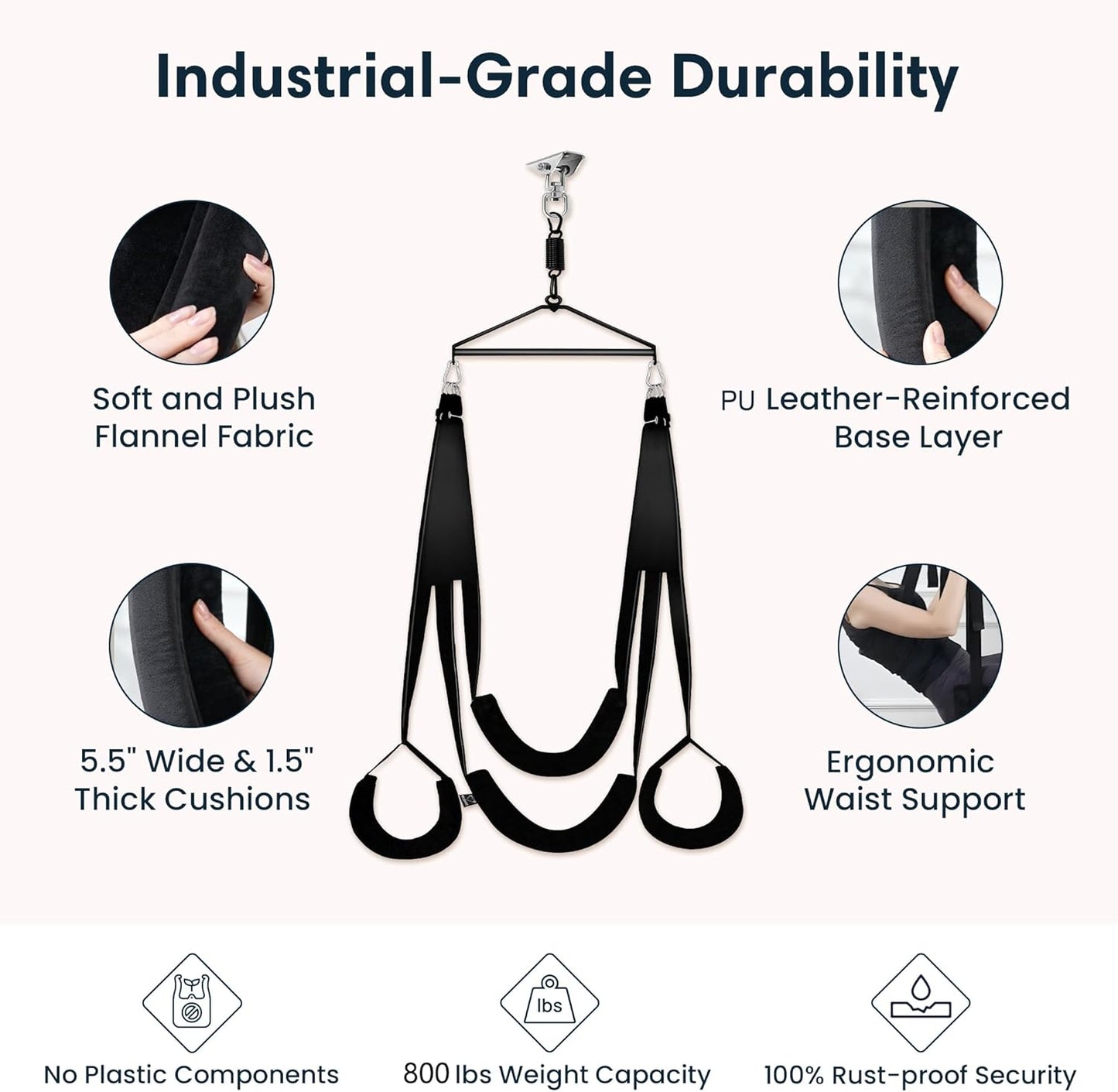 Adult Sex Swing,360 Degree Spinning Ceiling Indoor Swing, Sex Swivel Sling Set with Premium Paint Stand and Widened Thick Comfortable Toys for Couples(Ultimate Enhanced)