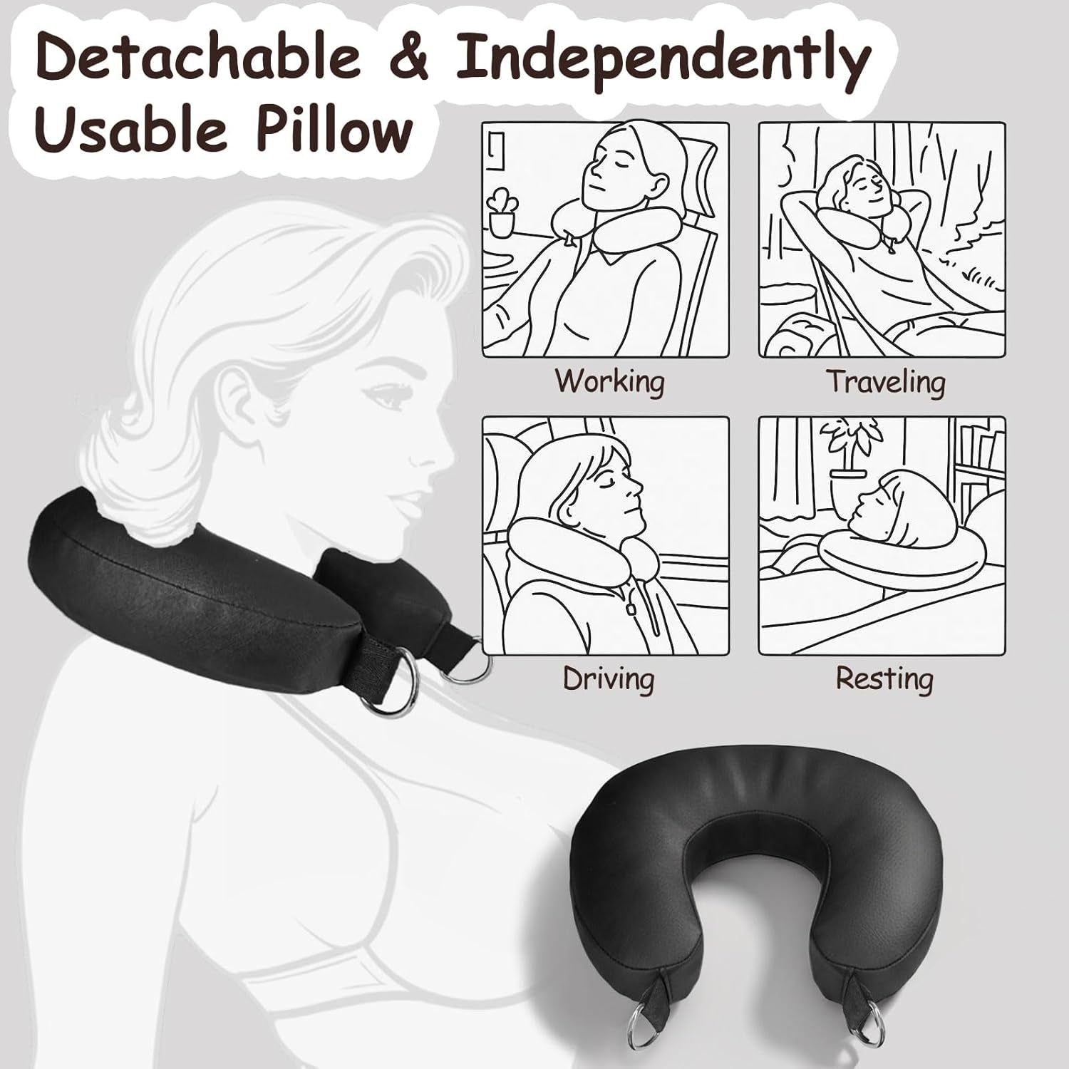 Bondage Sex Restraints BDSM Toys, Detachable Couples Sex Toys Bondage with Handcuffs, Silk-Filled Neck Pillow to Thigh Sling BDSM Restraints, Adjustable Leg Straps Tie for Kinky Pleasure