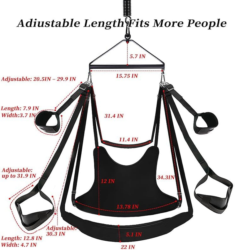 NightOrbit 360° Swivel Ceiling-Mounted Sex Swing with Neck Support