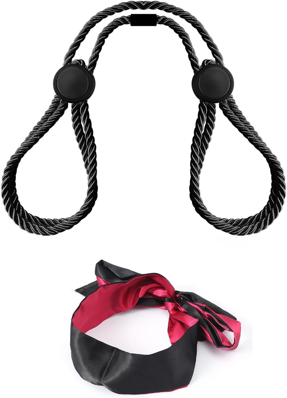 MidnightBind Adjustable Bondage Restraint Kit & Satin Blindfold Set