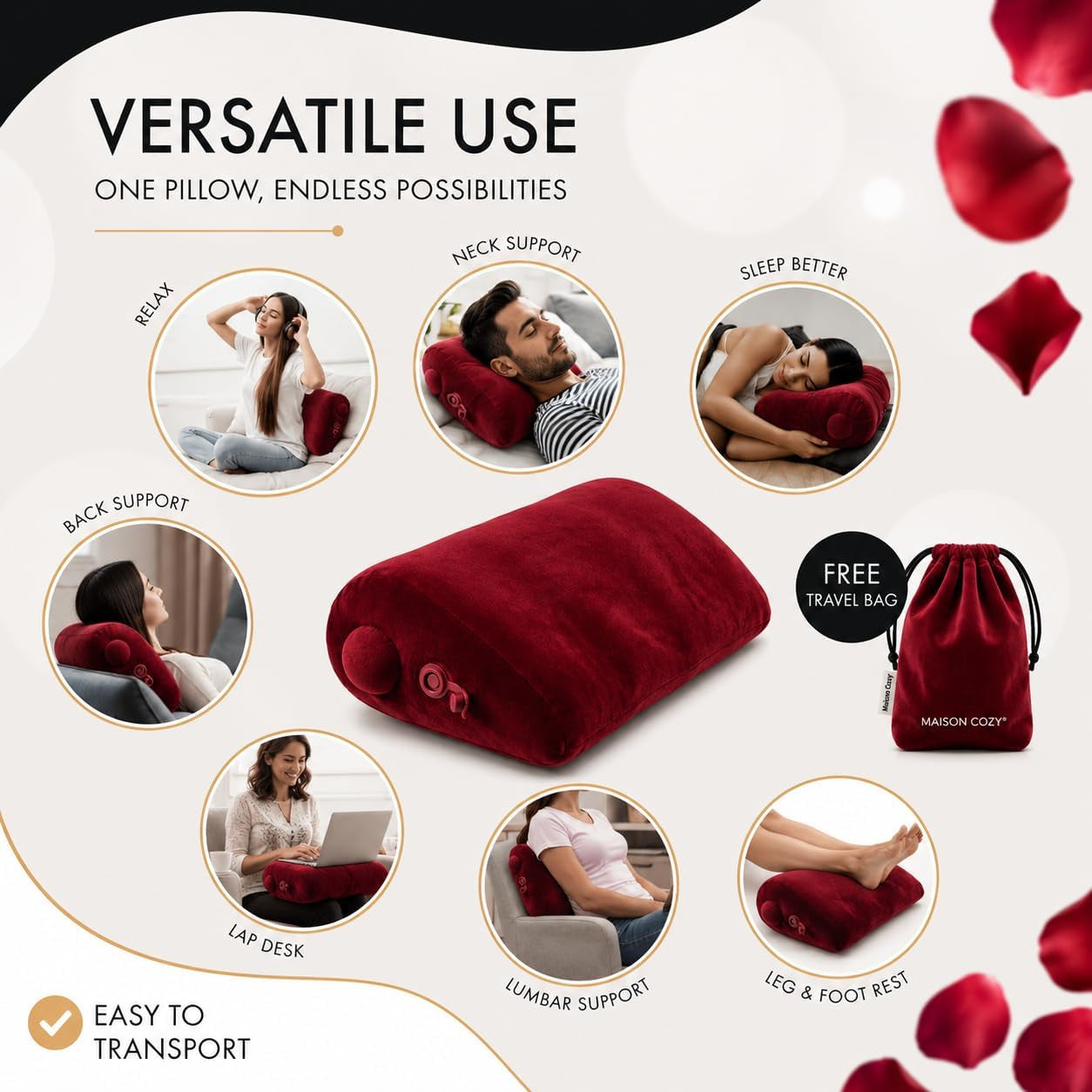 EmberPoise Sex Position Wedge Pillow for Couples