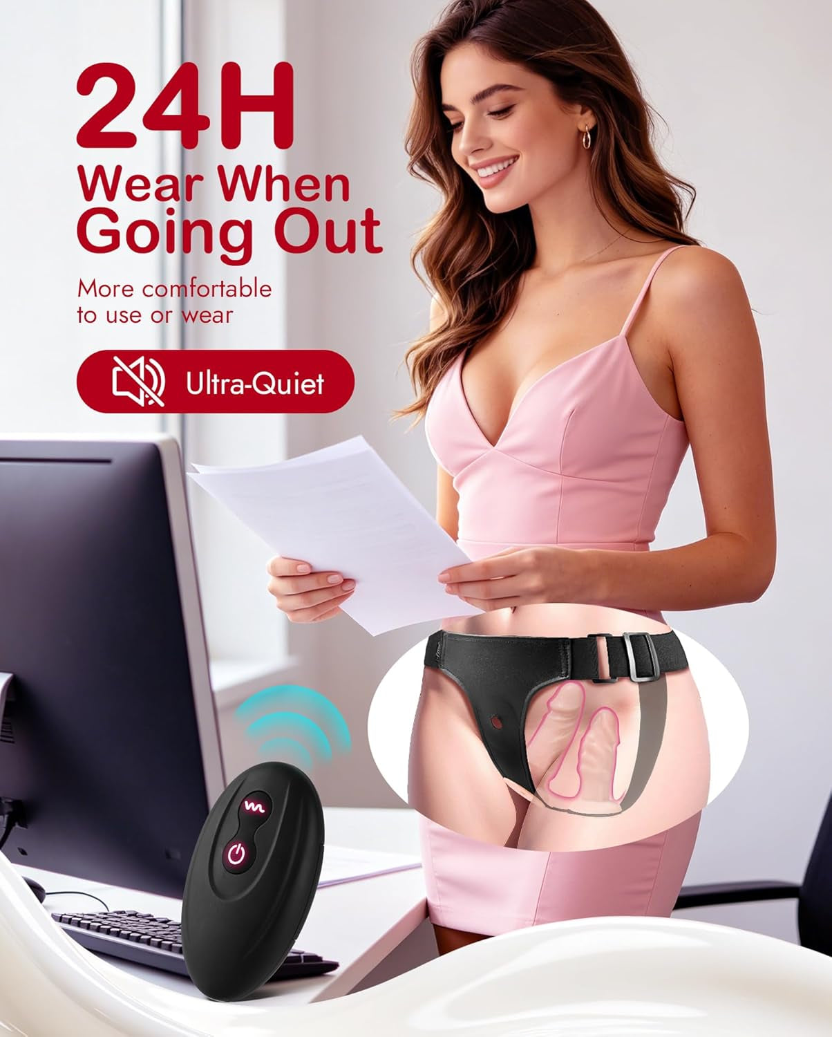 TrioPulse Vibrating Strap-On Set | 3 Dildos, Remote 10 Modes