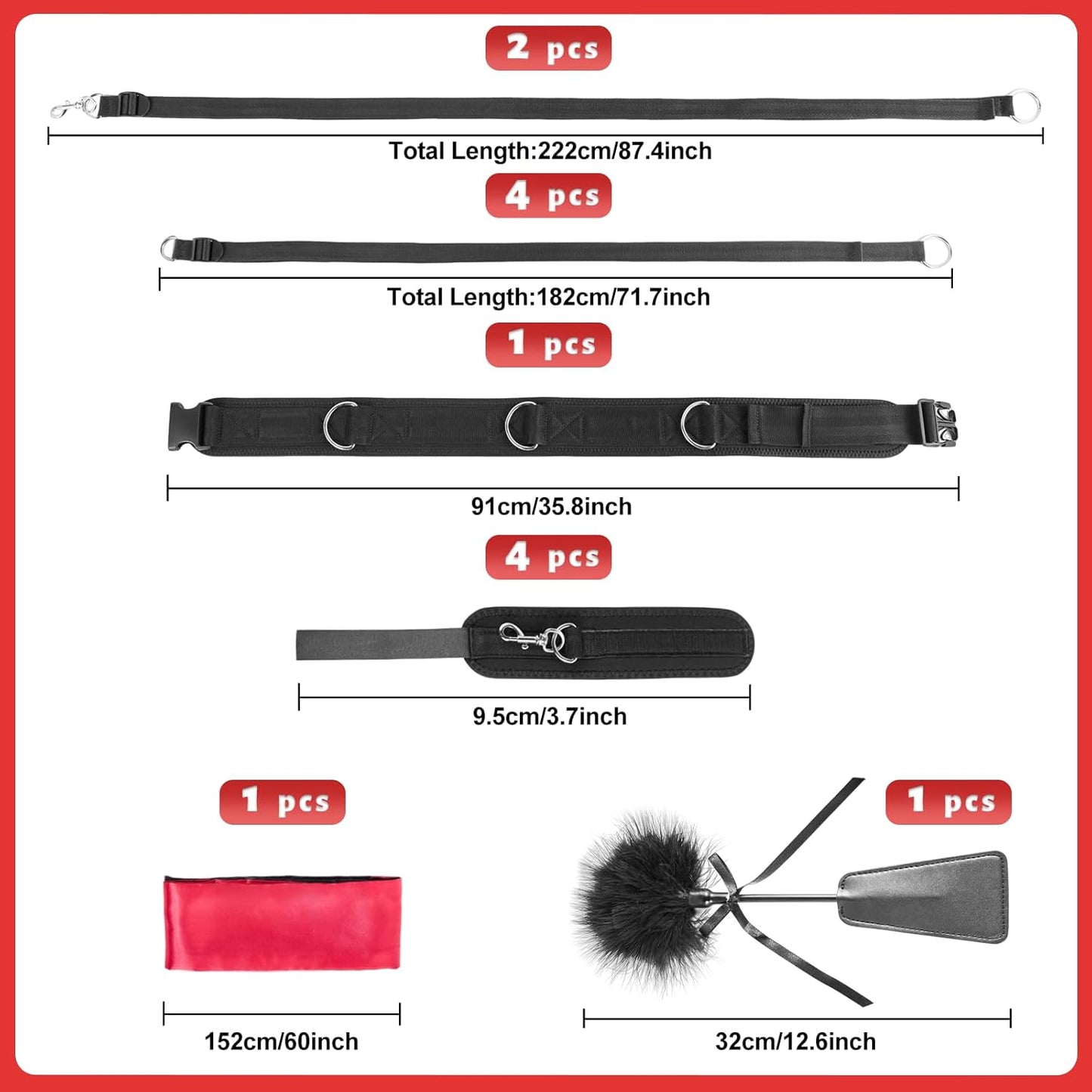 DarkLace BDSM Bed Restraint Sling Kit