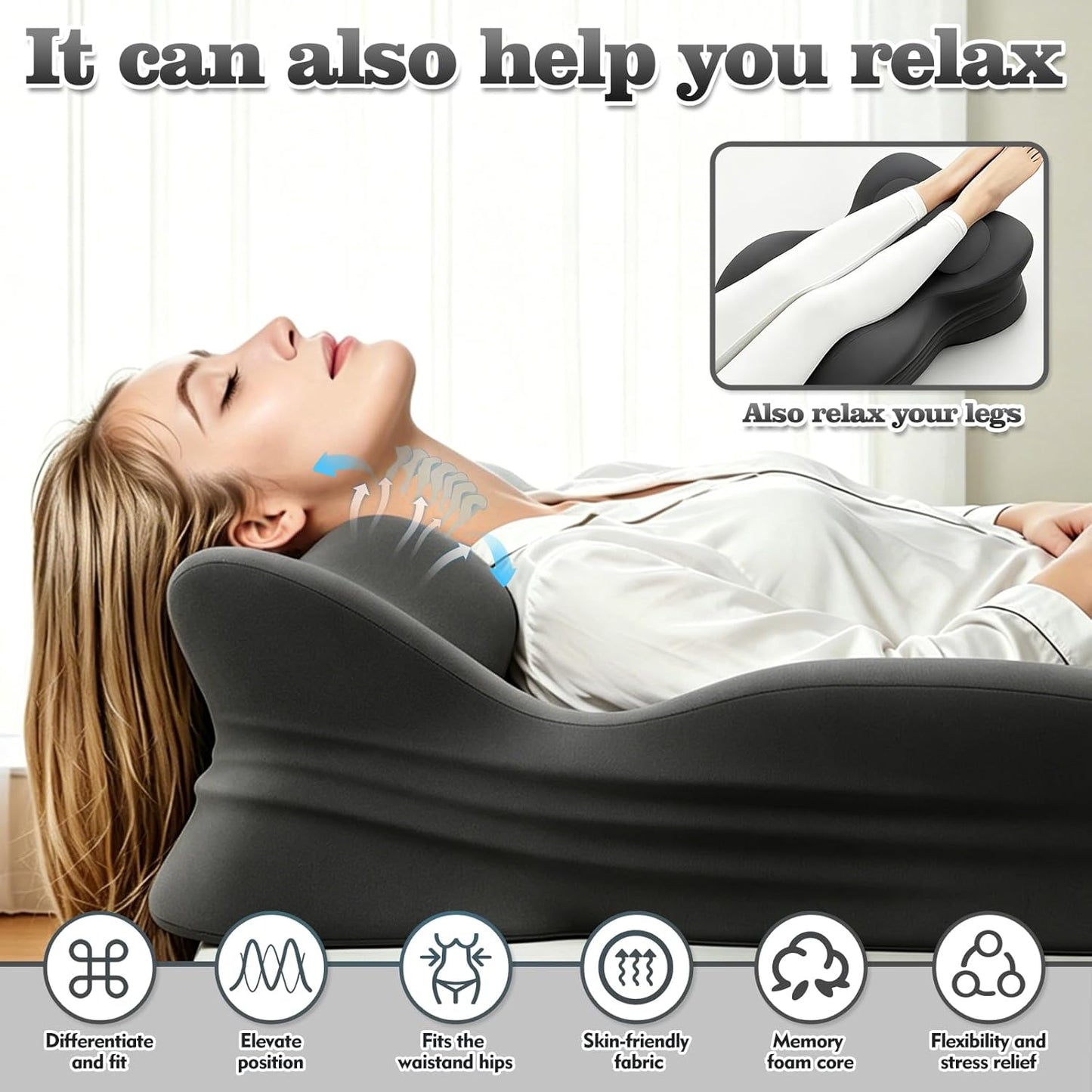 BlackRoom Ergonomic Memory Foam Sex Wedge Pillow