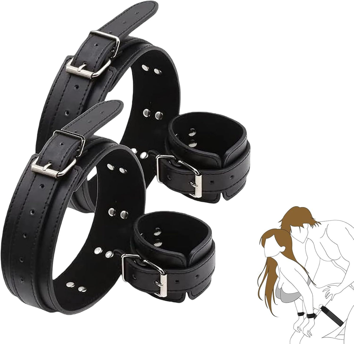 BoundReign BDSM Thigh & Wrist Cuff Restraint Set