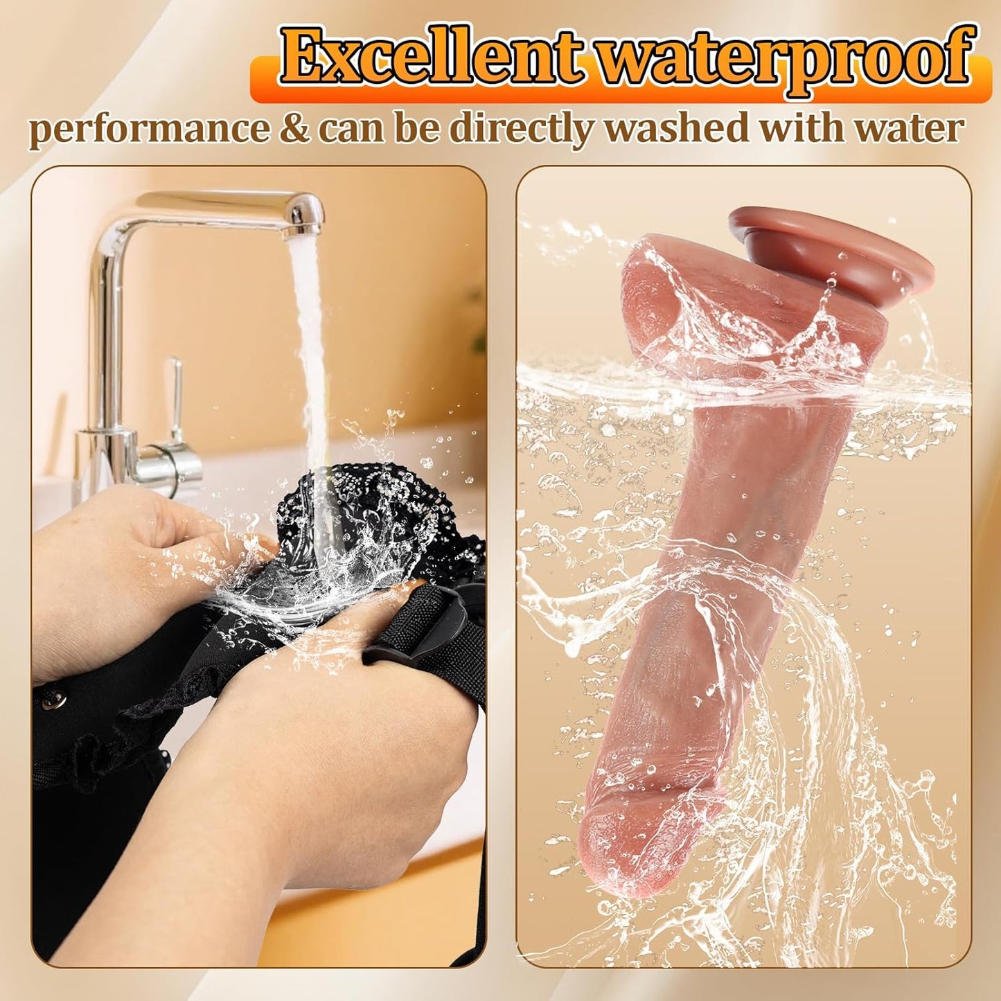 LaceLuxe Realistic Strap-On Kit | 8.4" Silicone Dildo, 3 O-Rings