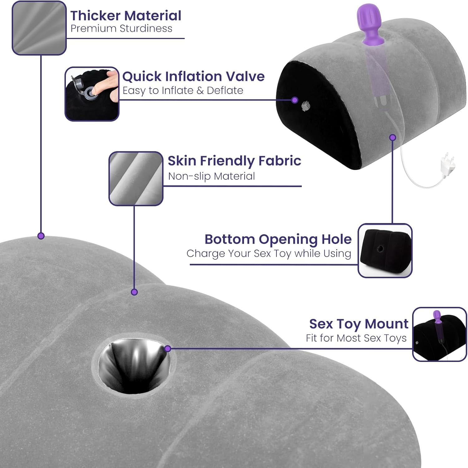 MountMuse Inflatable Sex Position Dildo Mount Pillow