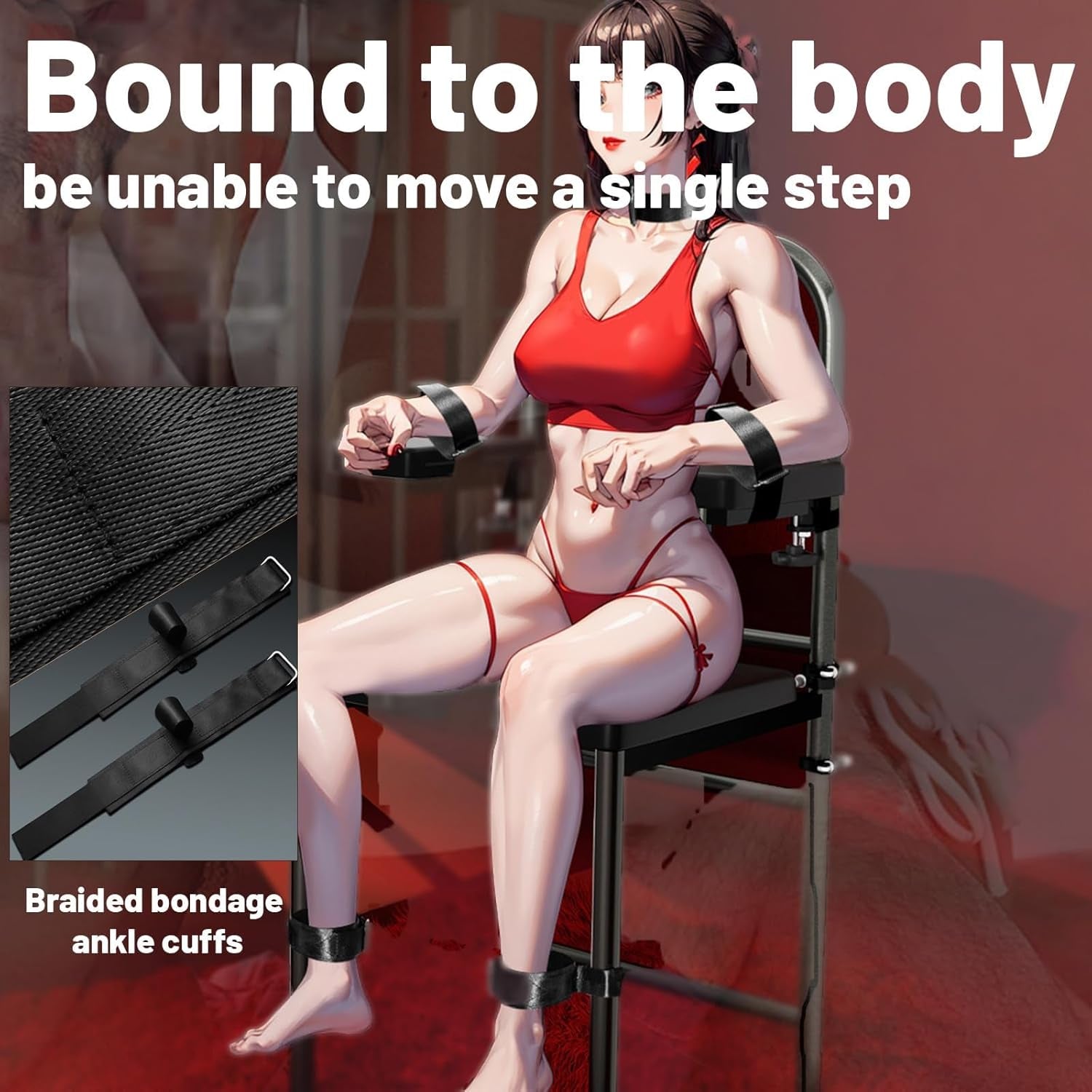 Bondage Furniture, Sex Chair, Sex Bench, BDSM Chair, Adjustable Restraint Wrist Cuffs Included, Ultimate Fully Adjustable Obedience Chair, Novelty BDSM Sex Toy for Adult Game.