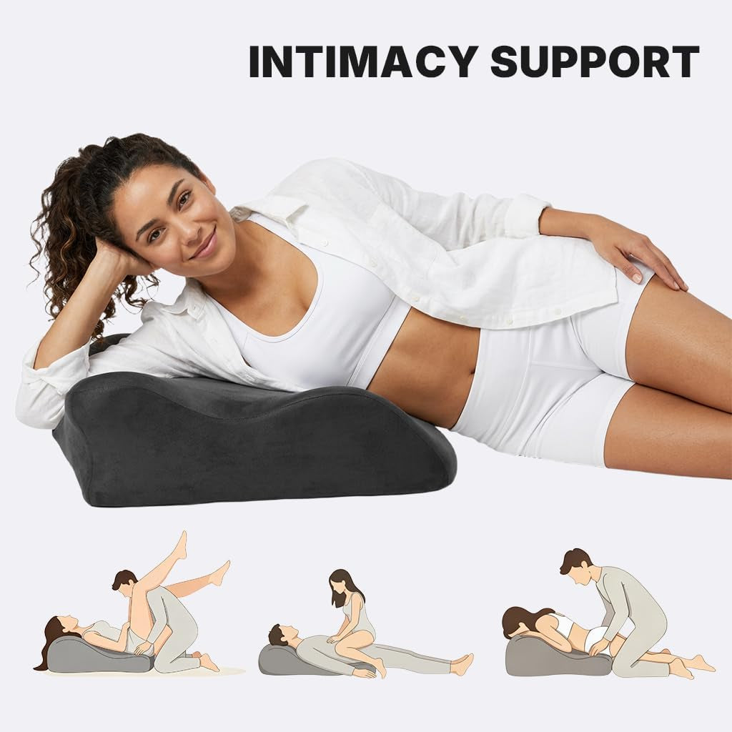 ObsidianDream 27° Sex Wedge Pillow for Couples | Memory Foam Support
