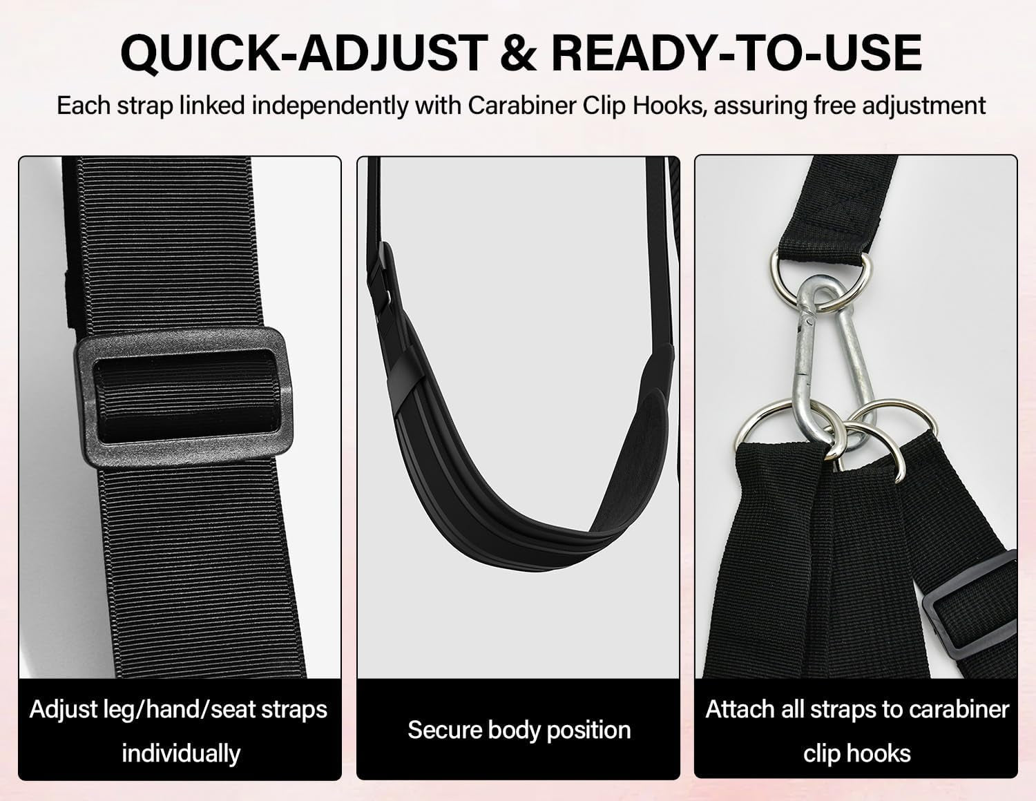 Door Stretching Strap for Physical Therapy Sex Swing & Yoga, Non-Elastic Flexibility Belt for Home Workout, Pilates, Hamstring & Leg Stretching Toys for Men & Women,Included Anchor Hanger Setup ,Valentine'S Day Gift (Bolts/ Screws Not Include)