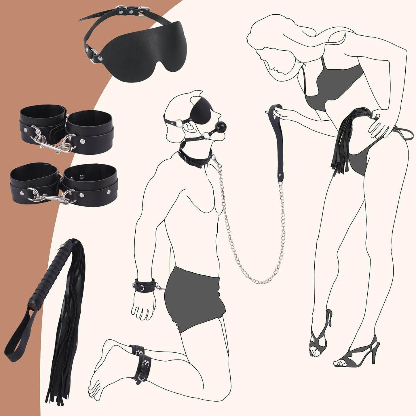 DarkDominion 11-Piece BDSM Bondage Kit