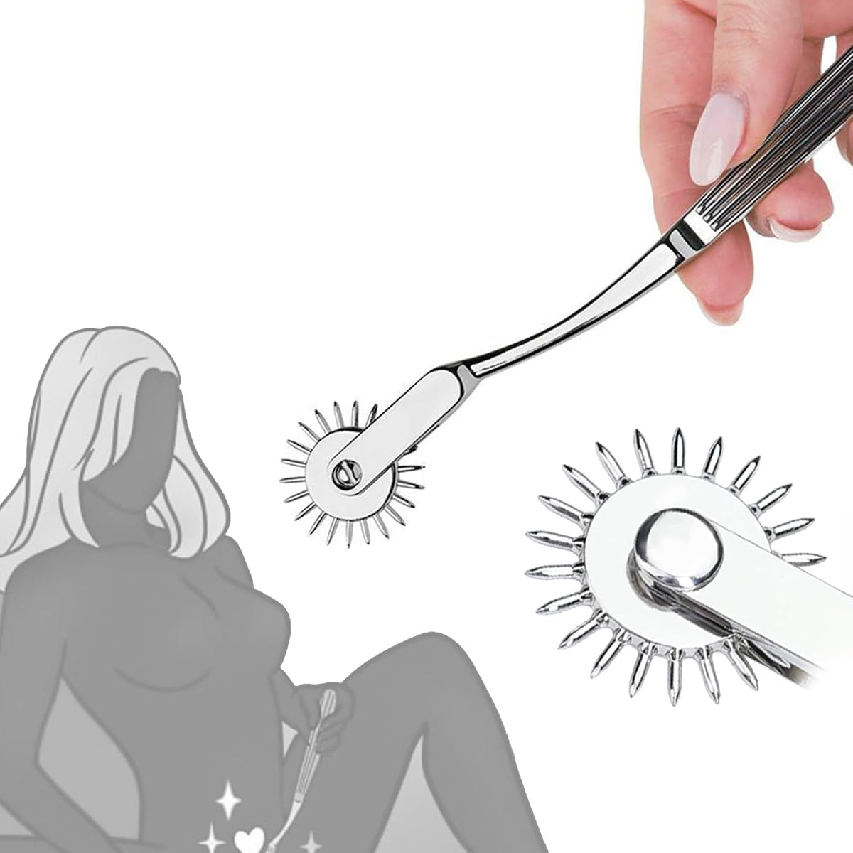 EuphoricNight Stainless Steel Wartenberg Pinwheel for BDSM Sensation Play