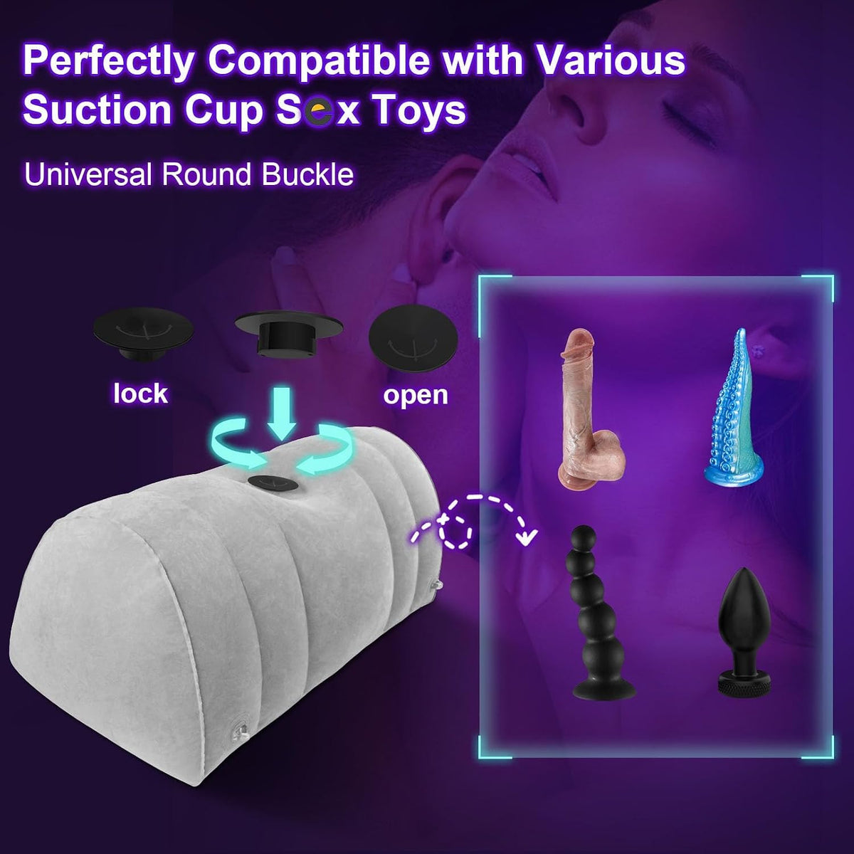 DuskDrift Inflatable Bondage Sex Pillow & Dildo Mount