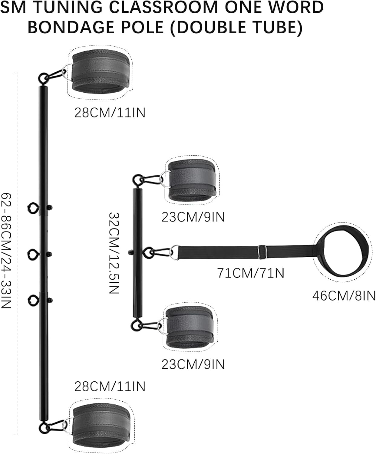SpreadLock BDSM Spreader Bar Restraint Kit