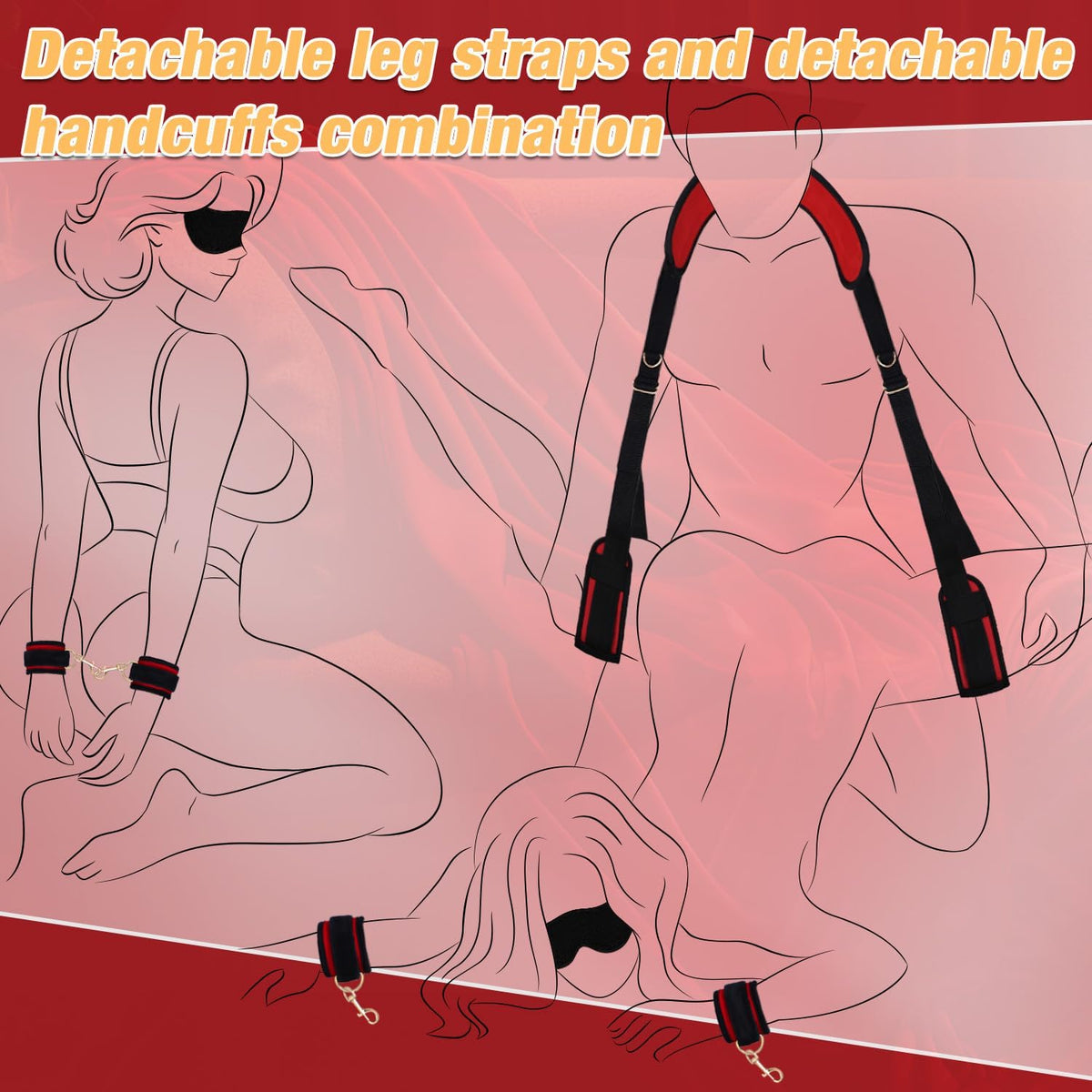 BDSM Bondage Set for Couples, Beginner Sex Toys & Restraint Gear Tools