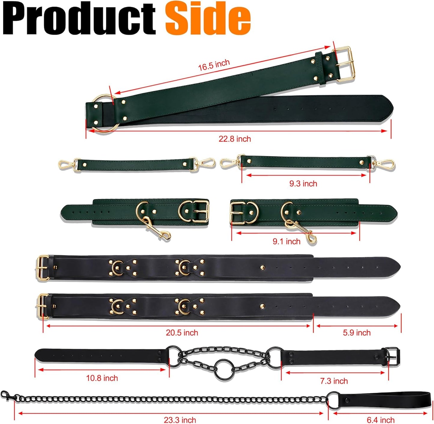 PoisonKiss Premium Black & Green 10-Piece BDSM Restraint Kit
