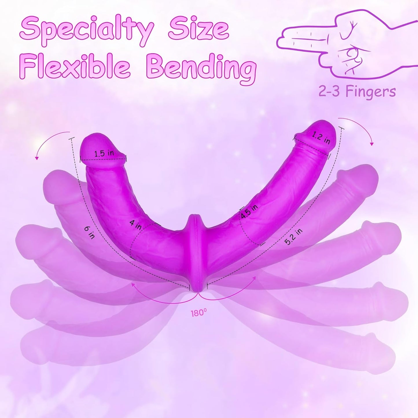DualDesire Double-Sided Strap-On Dildo | Lace Harness, 3 Rings