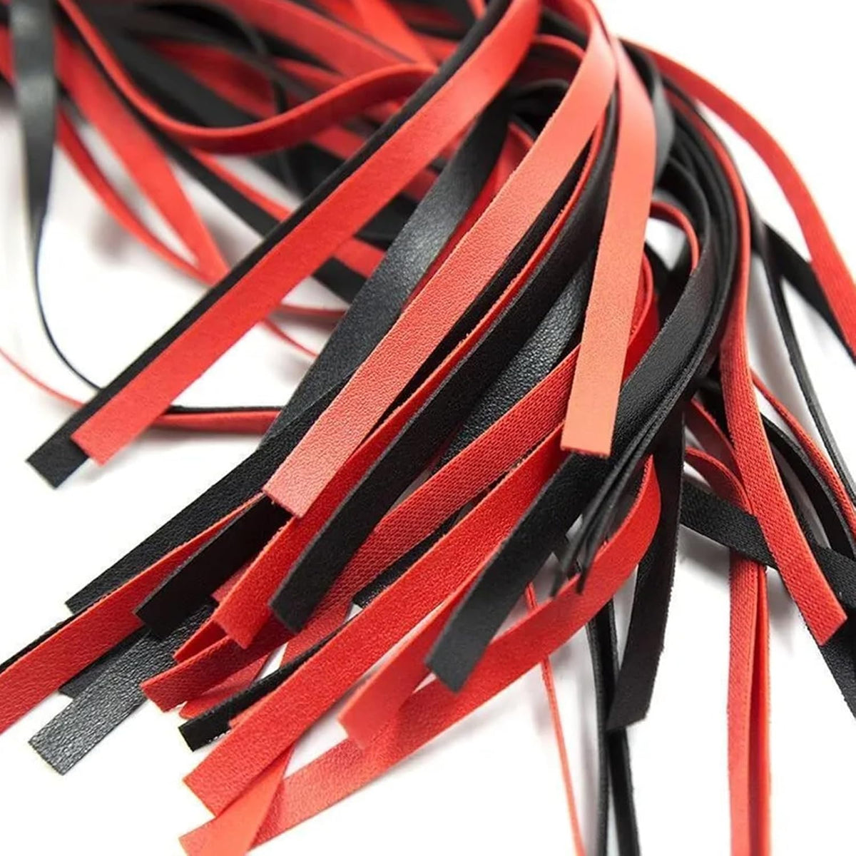 CrimsonLash 23 Inch Faux Leather Flogger Whip in Red and Black