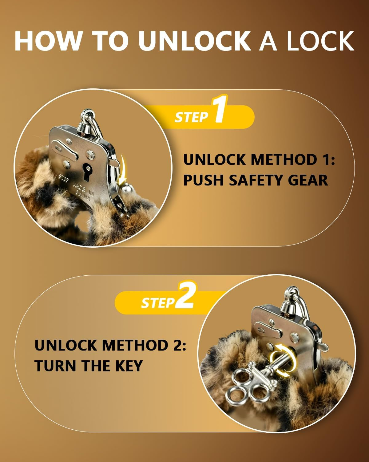 CougarProwl Double-Lock BDSM Steel Cuff Set
